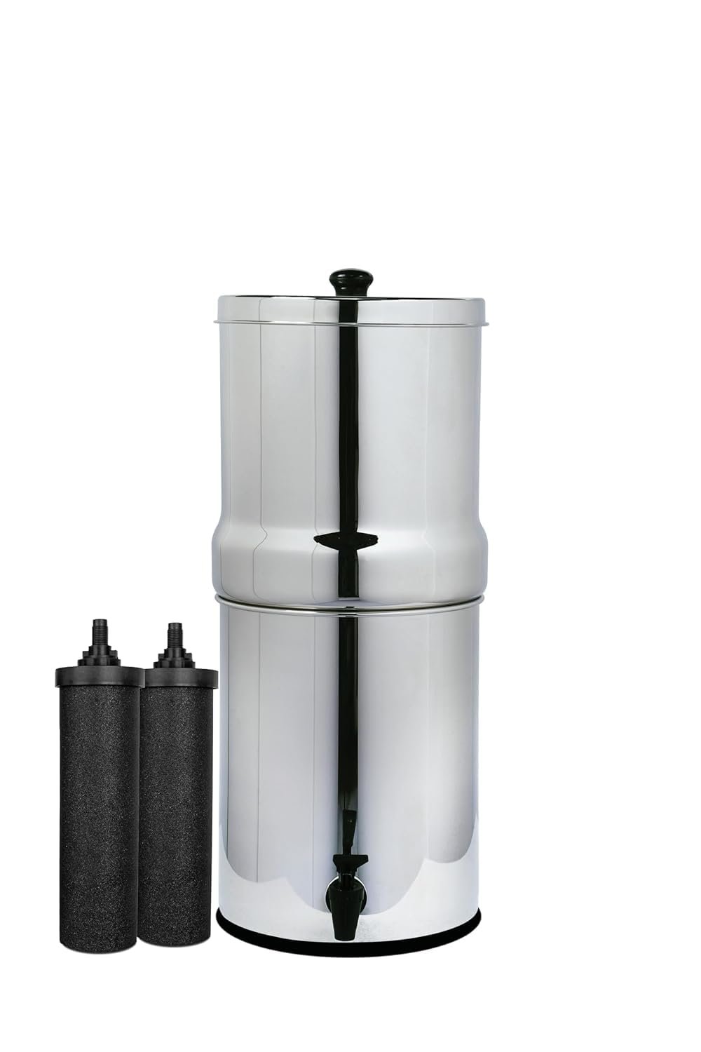 AquaEasy Stainless Steel Gravity Water Filter System (2.25 Gallon) with 2X Activated Carbon Filter, Countertop Water Filtration System (Lite)