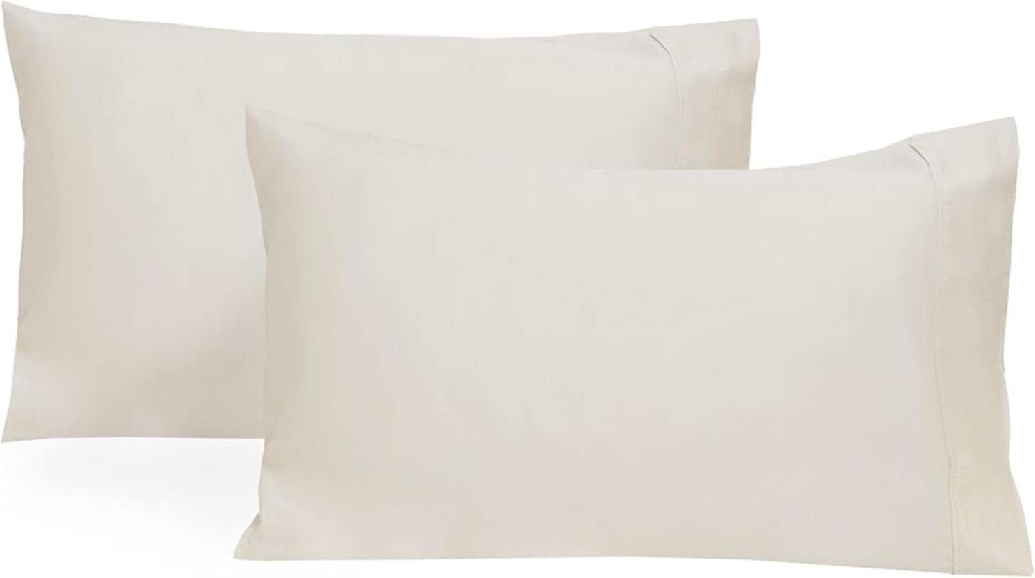 Organic Cotton Standard Size Pillowcases – Off-White, GOTS Certified, 400 Thread Count, 21″x30″, Unbleached, Dye-Free All Natural 100% Cotton Pillow Cases (Off-White, Standard Size – Set of 2)