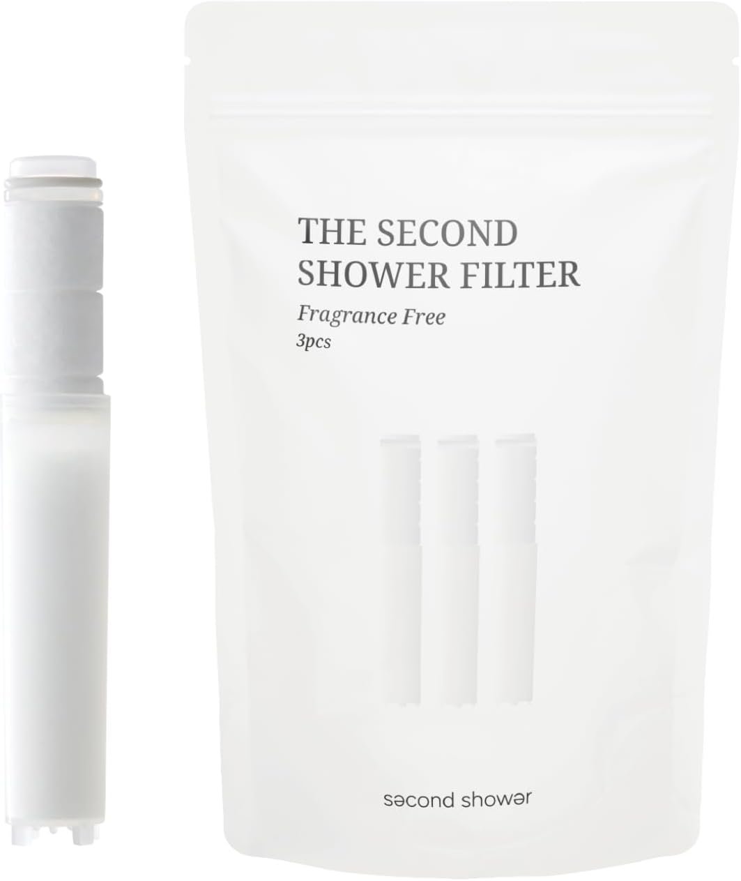 SecondShower Clinically Proven Filter for Skin Health, Removes 99% of Chlorine & Chloramine, NSF Certified Filtration for Hard Water, Eco Friendly Natural Vitamin C Shower Filter (3 Pack)