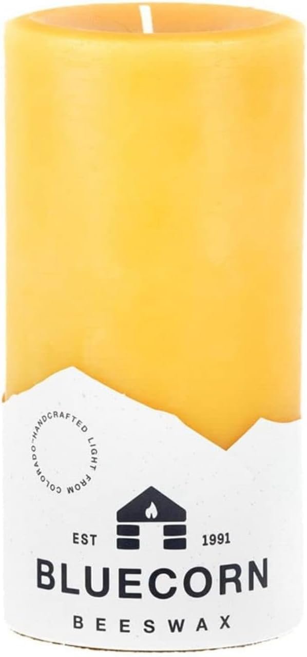 Bluecorn Beeswax Pillar Candle 3×6