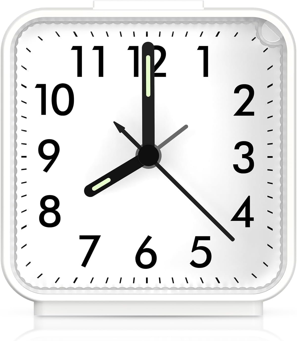 AMIR Analog Silent Non Ticking Small Clock, Travel Analog Alarm Clock