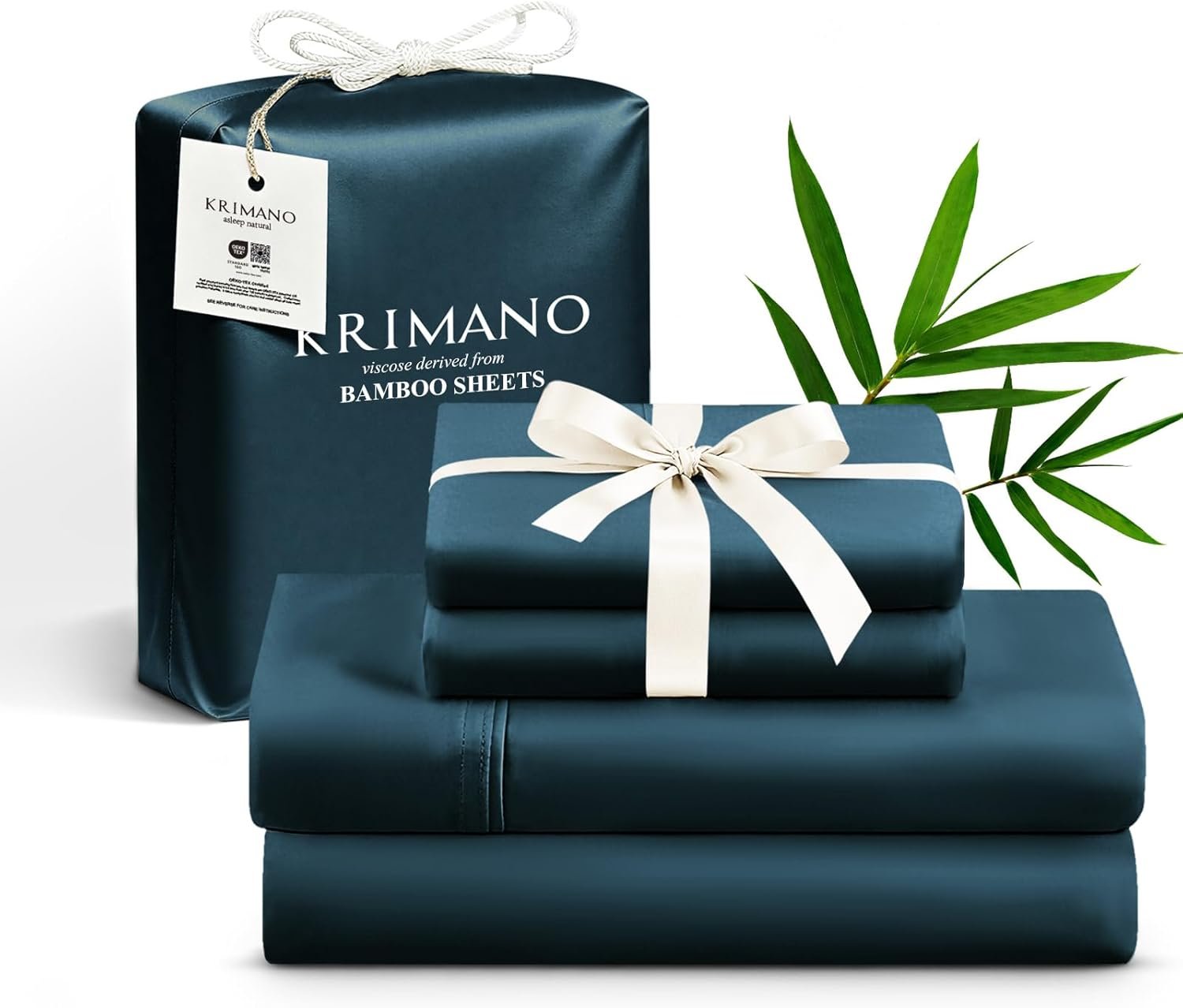 Bamboo Viscose Sheet Set Queen Size, Cooling Sheets Bed Set 4pcs