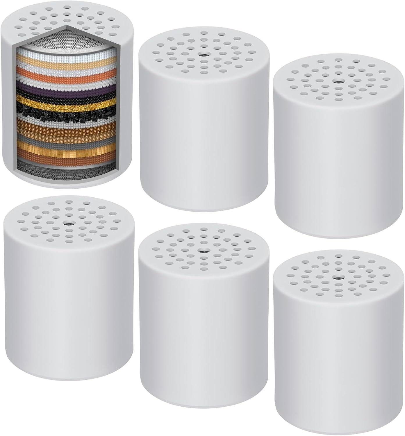 6 Pack Shower Filter Replacement Cartridge, 20 Stage for Hard Water