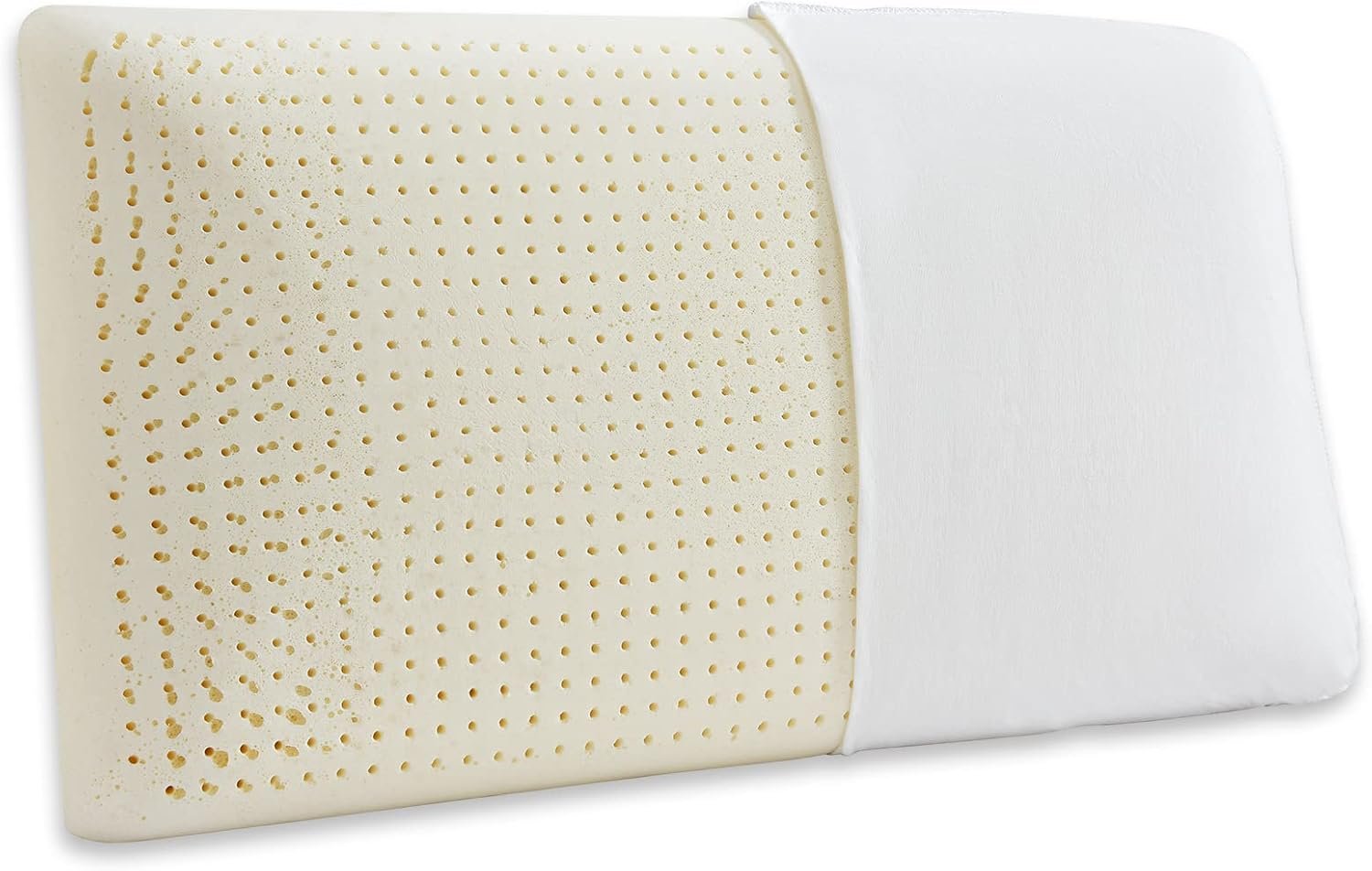 JOTOM 100% Natural Talalay Latex Sleeping Bed Pillow – Luxury Soft Queen Size Pillow for Side, Back, and Stomach Sleepers – Removable Breathable Cotton Cover (Queen Size)