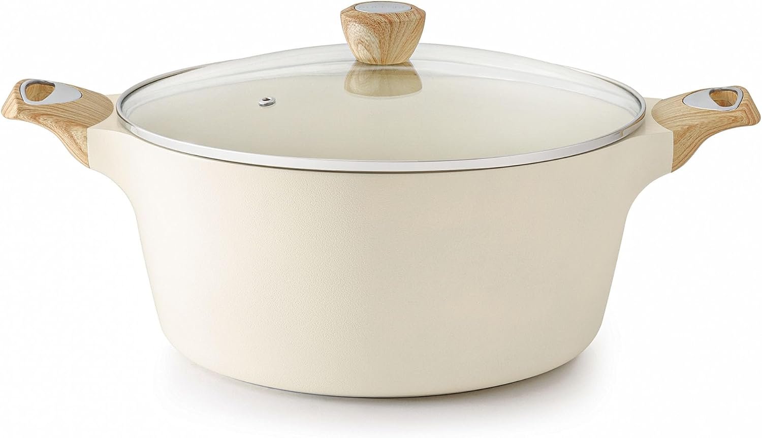 SENSARTE Ceramic Nonstick Pot, Stock Pot with Lid, Pasta Pot, 8.5QT, White