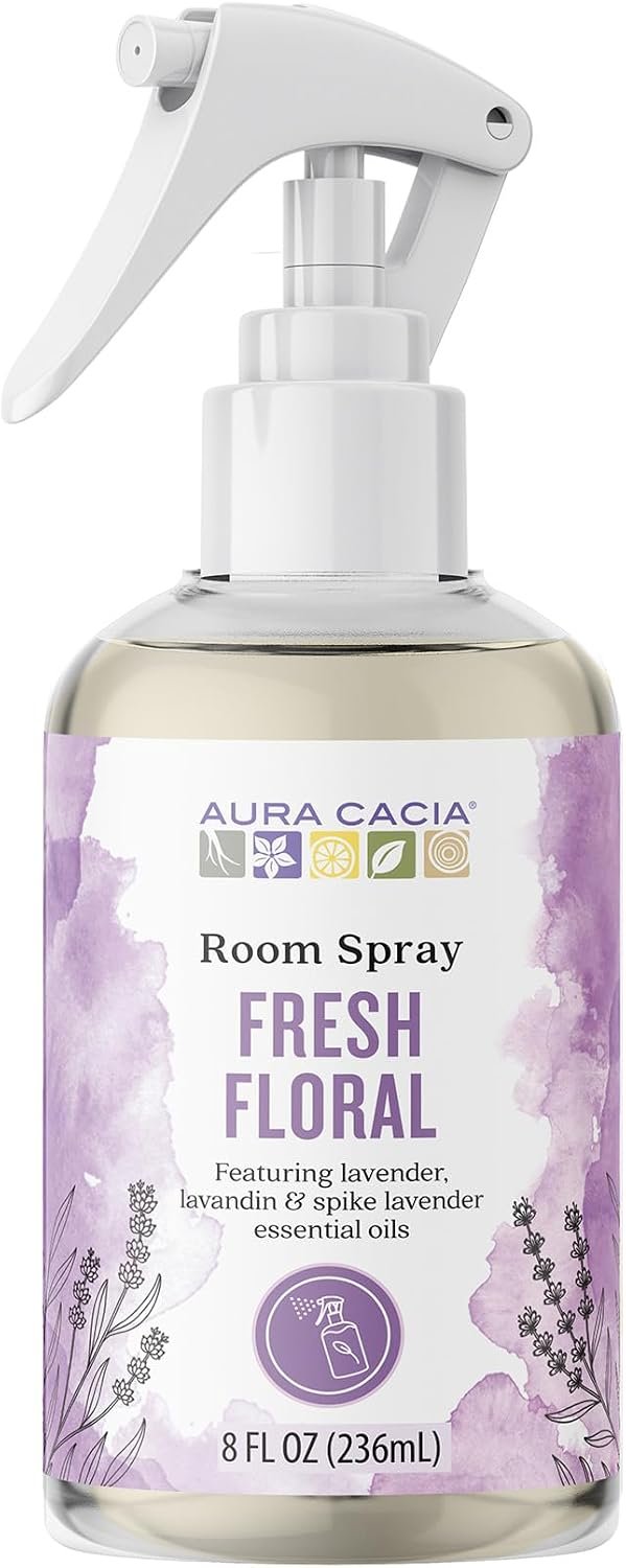 Aura Cacia Fresh Floral Room Spray 8 Fl. oz. – Light Aroma, No Synthetic Fragrances