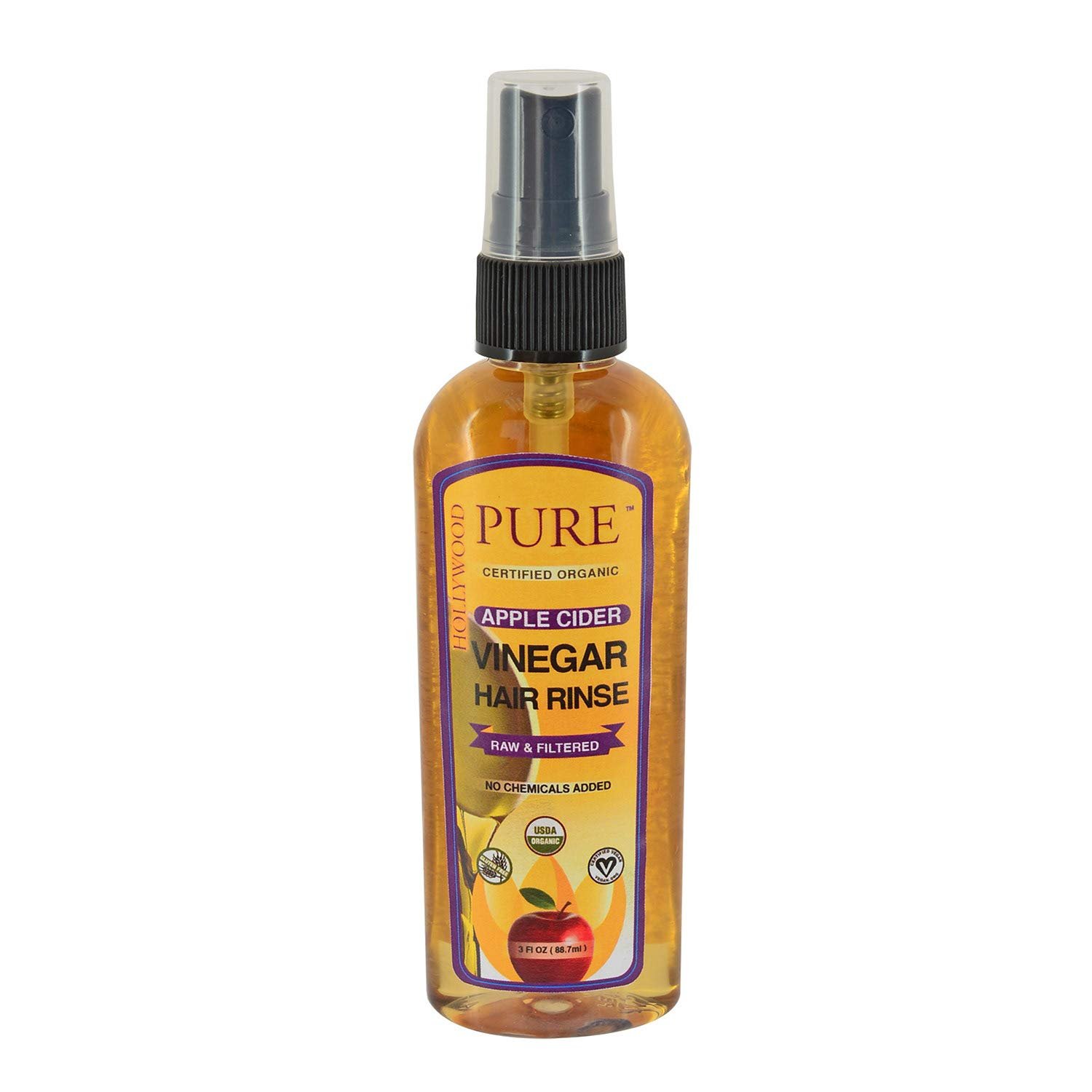 Hollywood Beauty pure organic apple cider vinegar, Brown, 3 Fl Oz