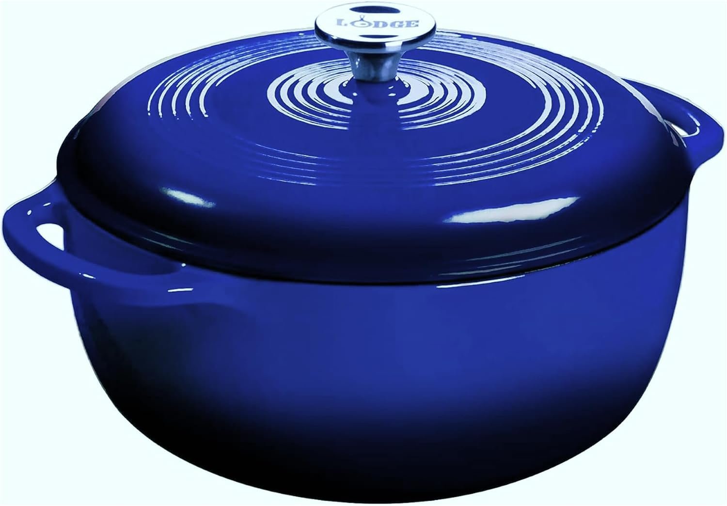 Lodge Essential Enamel Cast Iron Dutch Oven, 7.5 Quart, Indigo