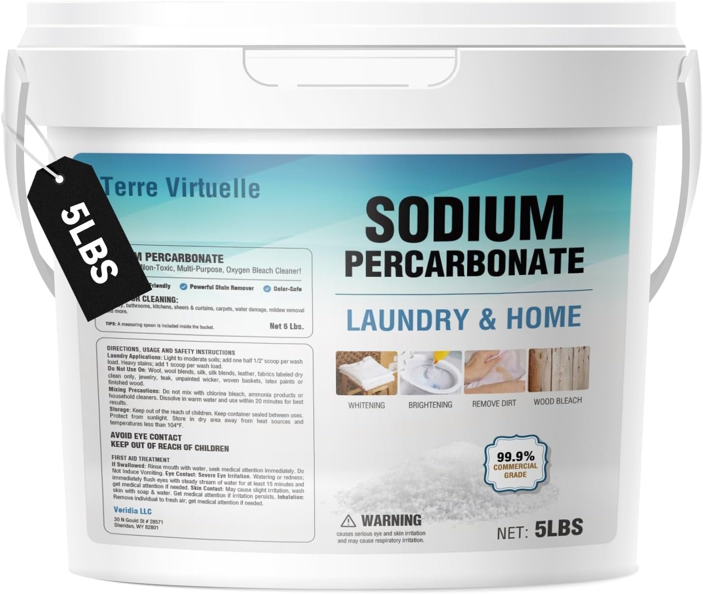 5LBs Sodium Percarbonate – Oxygen Bleach Powder & Laundry Booster