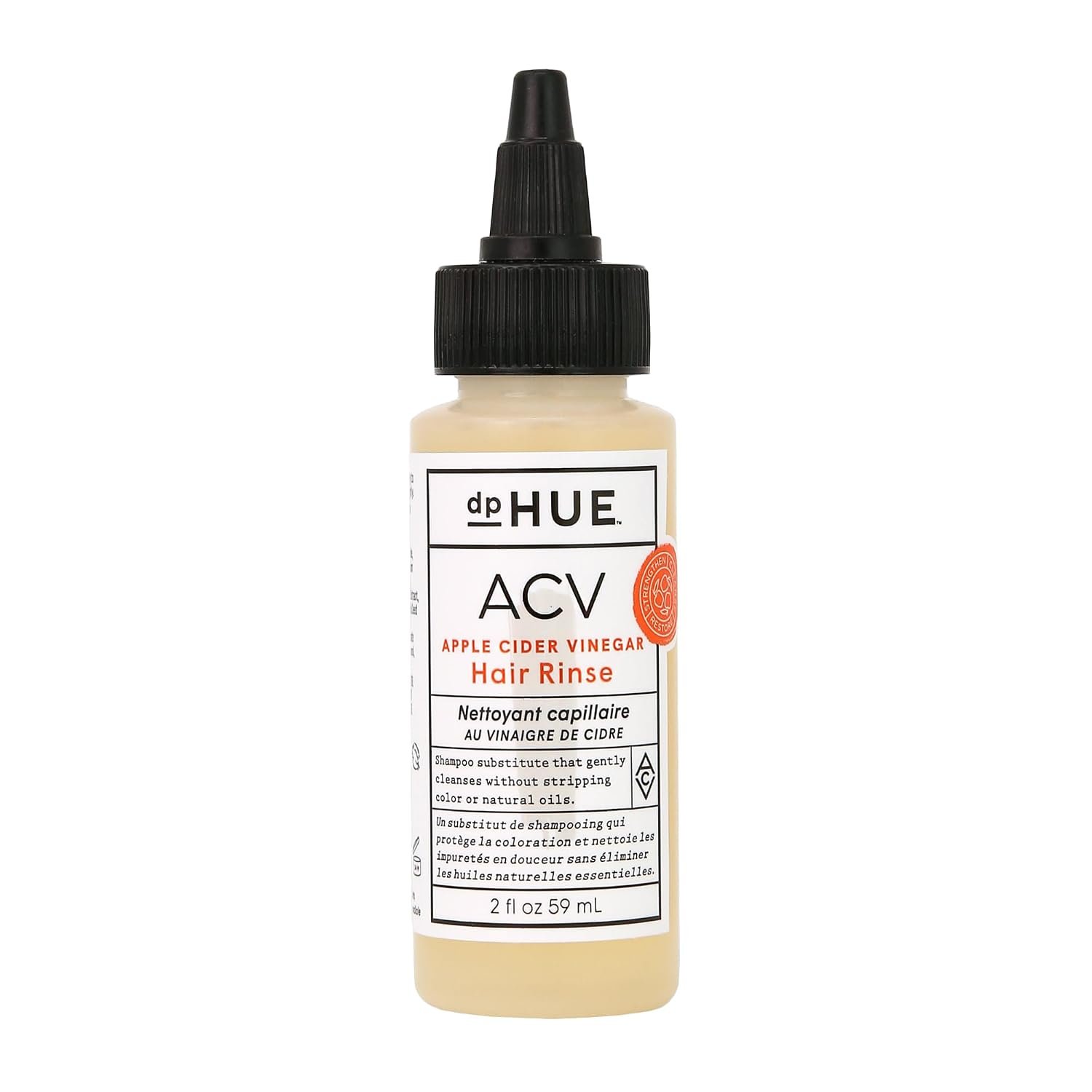 dpHUE Apple Cider Vinegar Hair Rinse, 2 oz – Shampoo Alternative, Scalp Cleanser & Post Workout Rinse – Removes Buildup & Sweat – Protects Natural Hair Oils