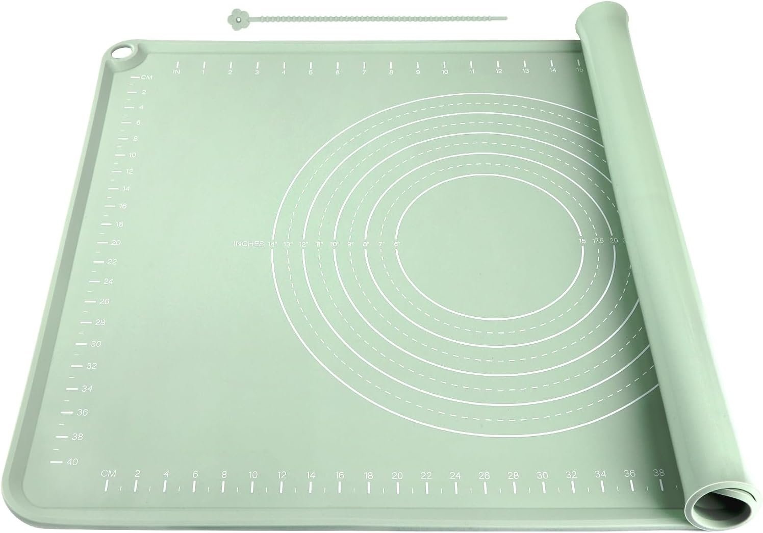 Extra Large Silicone Baking Mat for Countertops, Extra Thick 28″ x 20″ Non-Slip Pastry Mat with Raised Edges and Measurements, Food-Grade Dough Rolling Sheet for Kneading, Pizza, Bread,Fondant