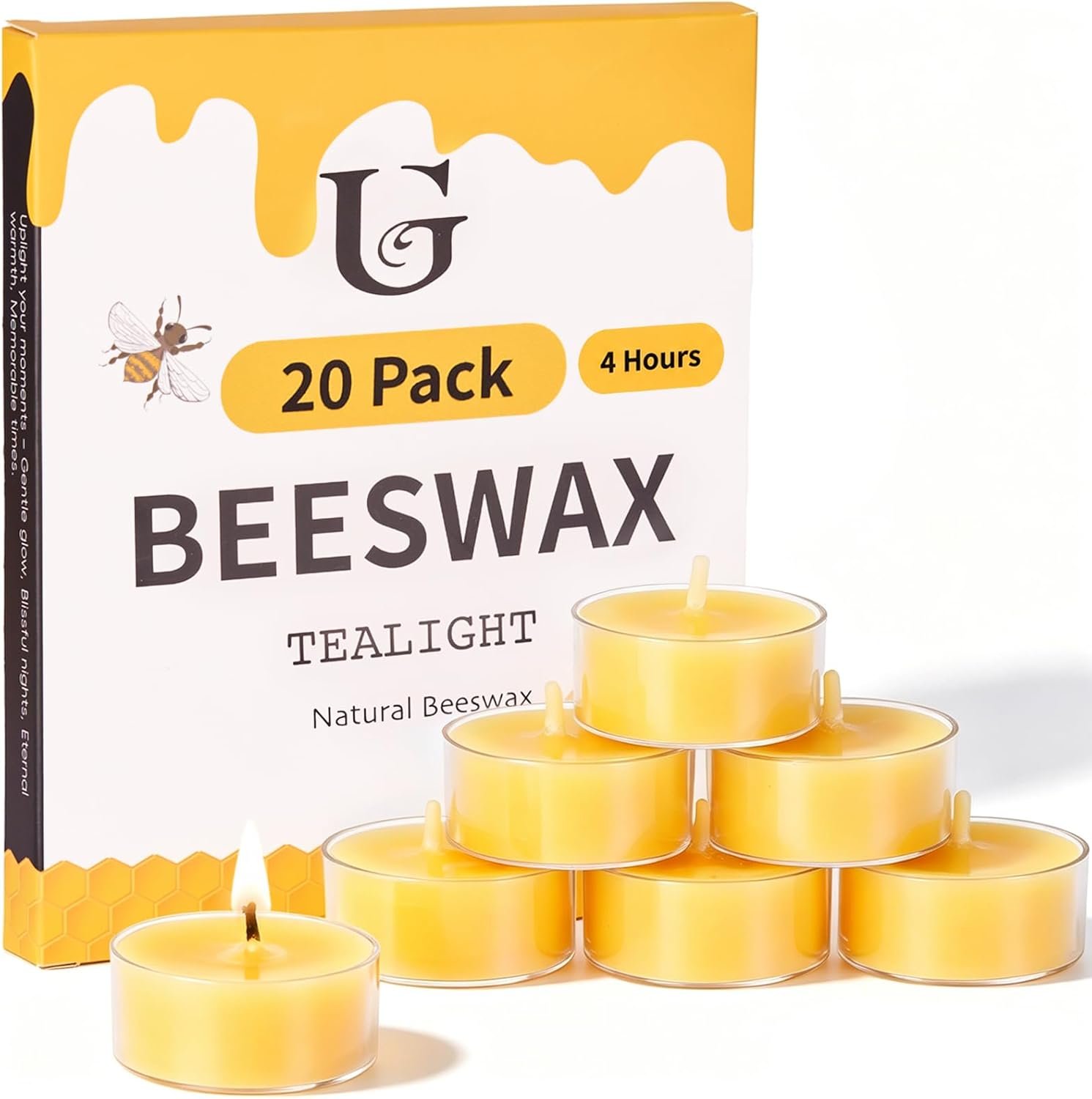 Beeswax Tea Light Candles Bulk 4 Hour Non Toxic Natural Pure Bees Wax