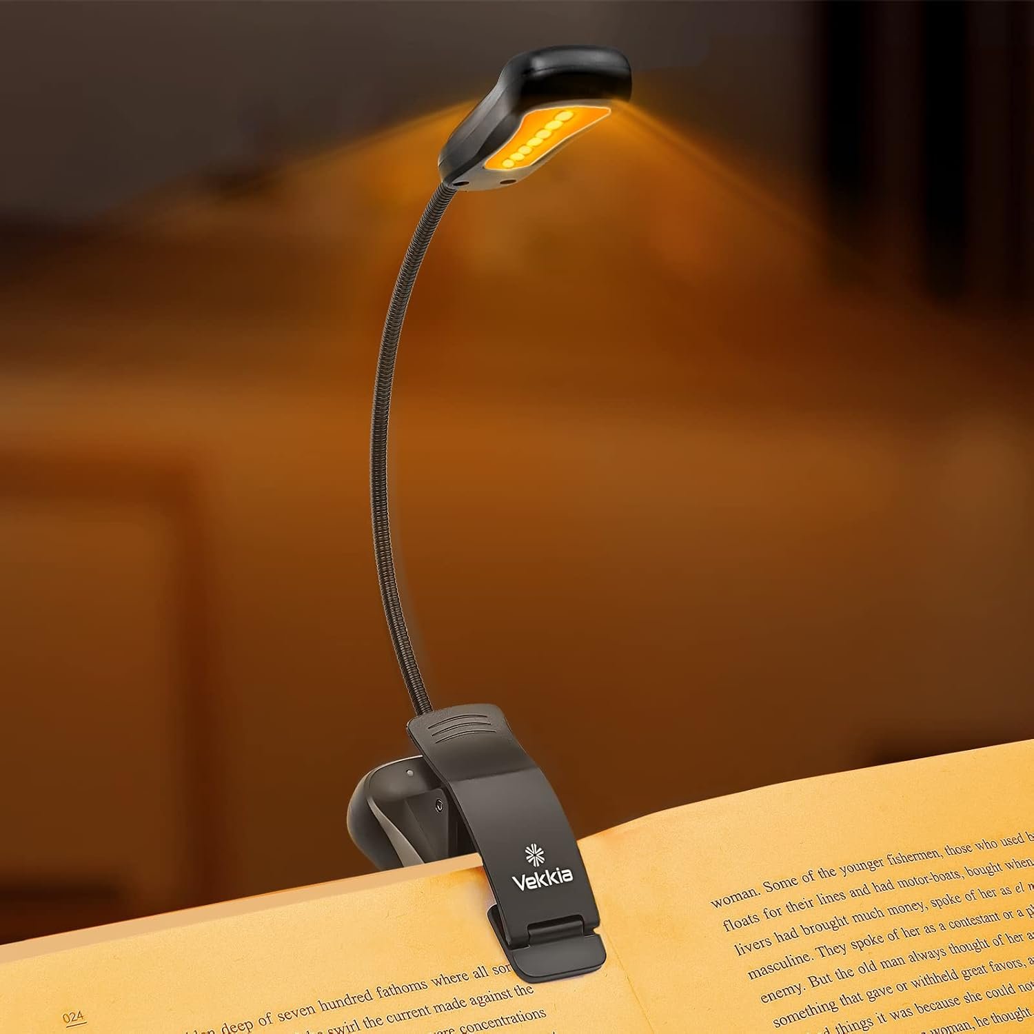 Vekkia Amber Rechargeable 7 Led Eye Care Book Light