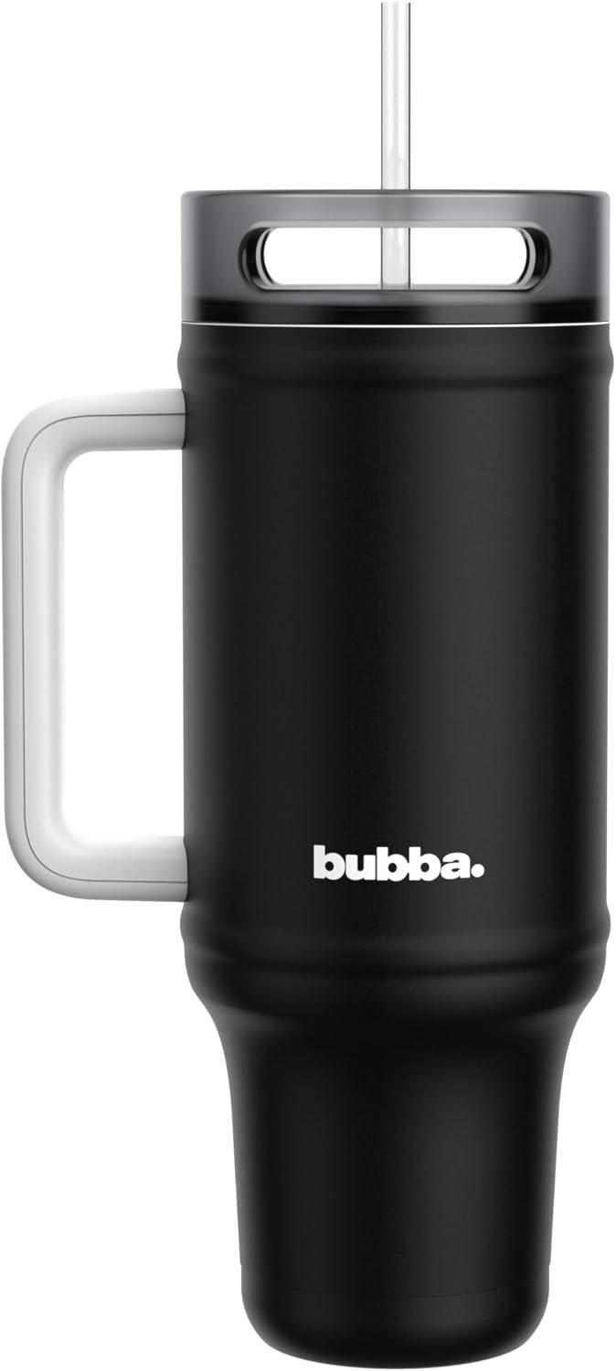 bubba 40 oz Insulated Stainless Steel Tumbler with Handle and Straw – Leakproof, Dishwasher Safe, Cup Holder Tumbler, Lead-Free and BPA-Free, Office Siren
