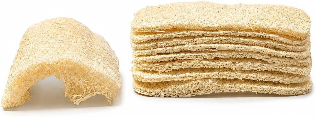 Natural Loofah Dish Sponge 10 Pack, Plant-Based Kitchen Scrubber for Dishes, Pots & Pans, Eco-Friendly Biodegradable Cleaning Sponge