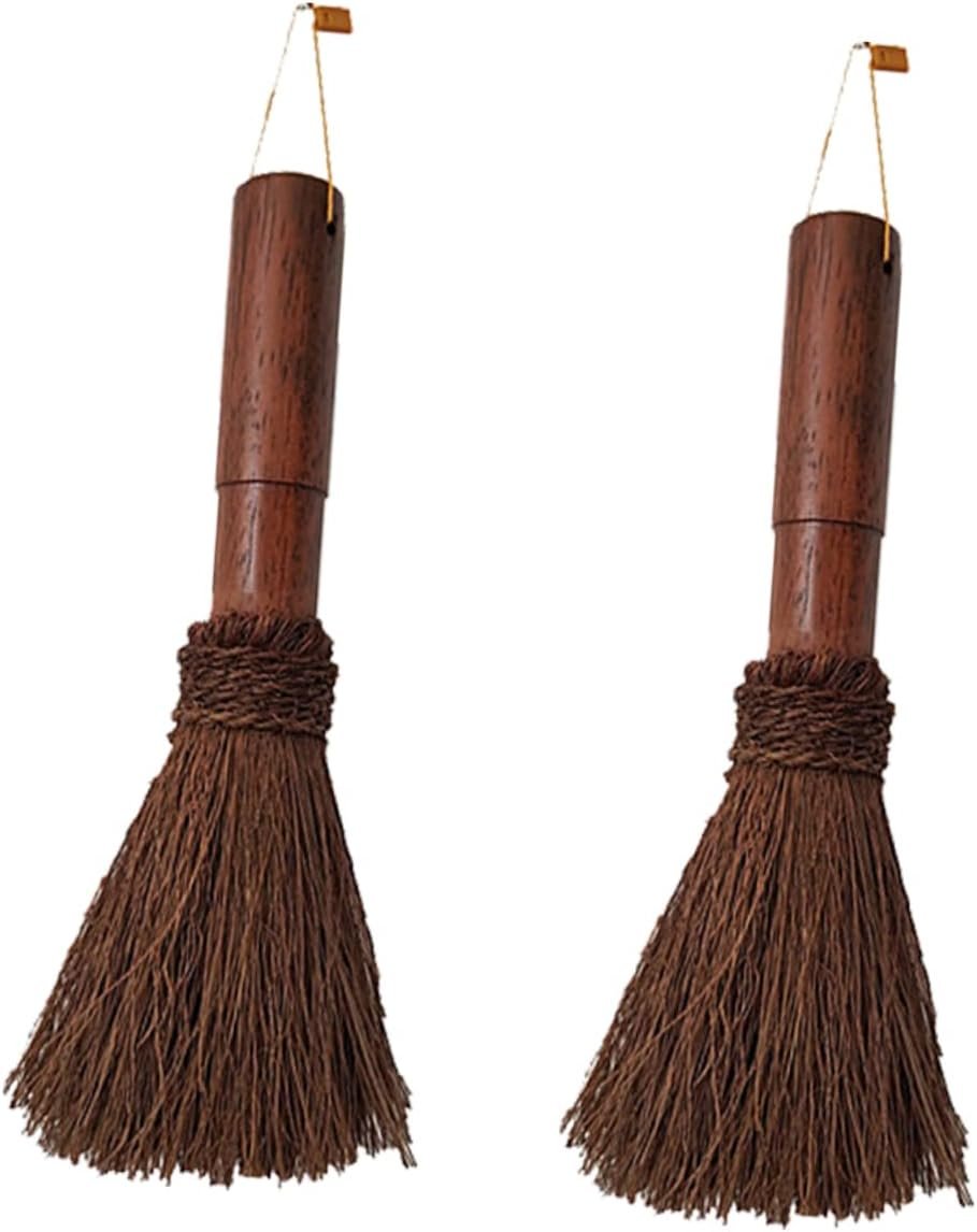 Mikinona Coconut Fiber Pot Brush Heat Resistant Dish Scouring Brush for Wok Pan Cleaning with Hanging Handle Kitchen Cleaning Tool for Home Restaurant Hotel Use 1 pack
