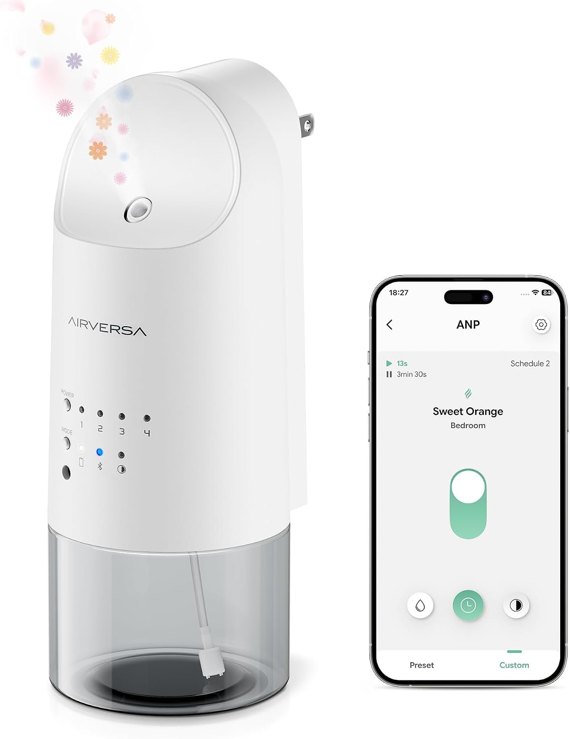 Airversa ANP Smart Plug in Wall Waterless Essential Oil Diffuser, White