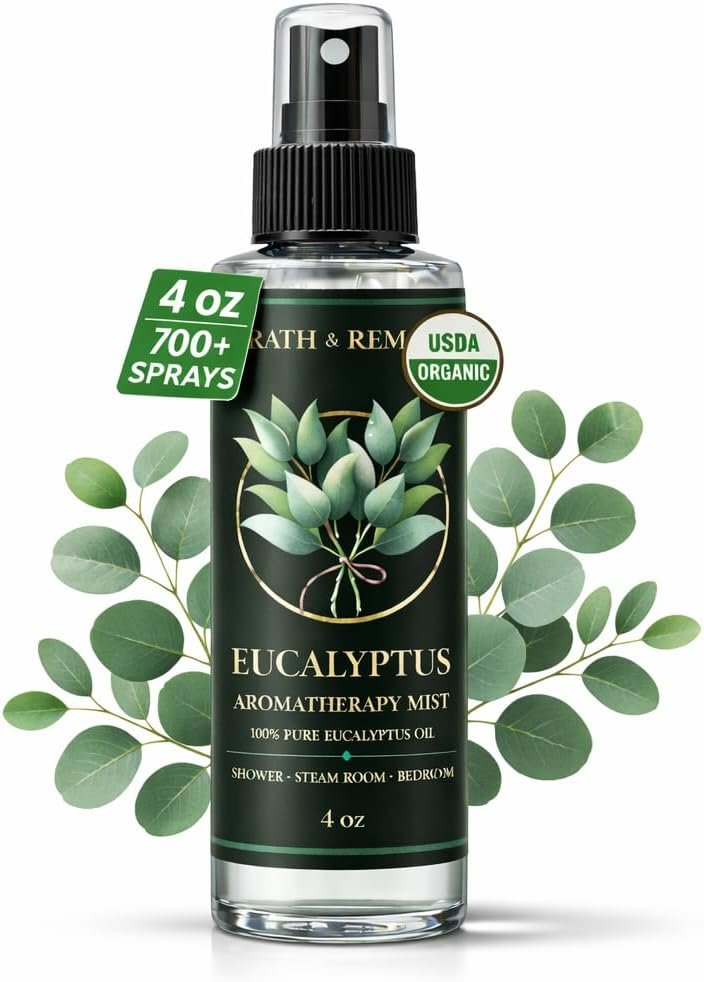Eucalyptus Shower Spray Aromatherapy, USDA Organic (4 oz, 700+ Sprays)