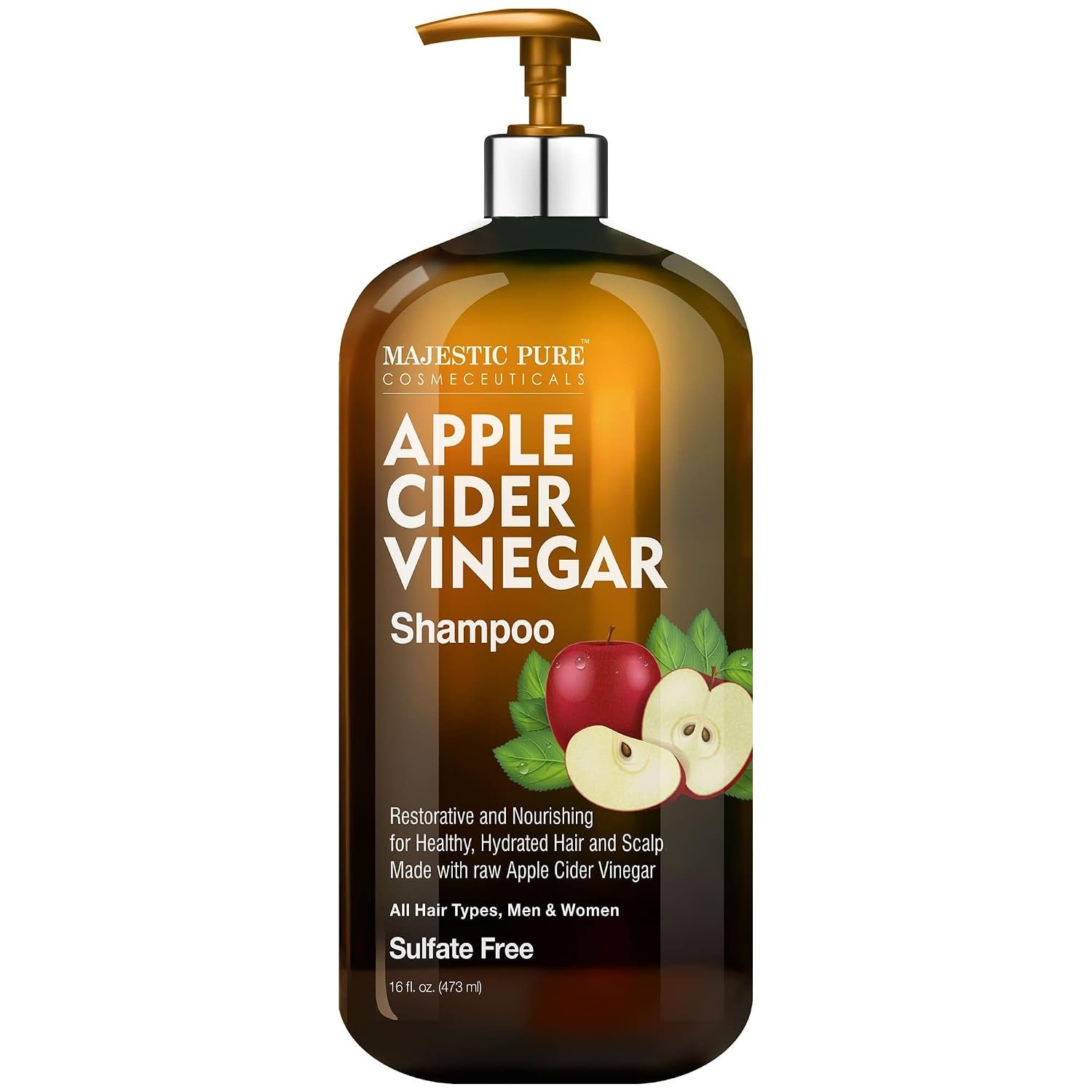 Majestic Pure Apple Cider Vinegar Shampoo, Sulfate Free – 16 Fl Oz