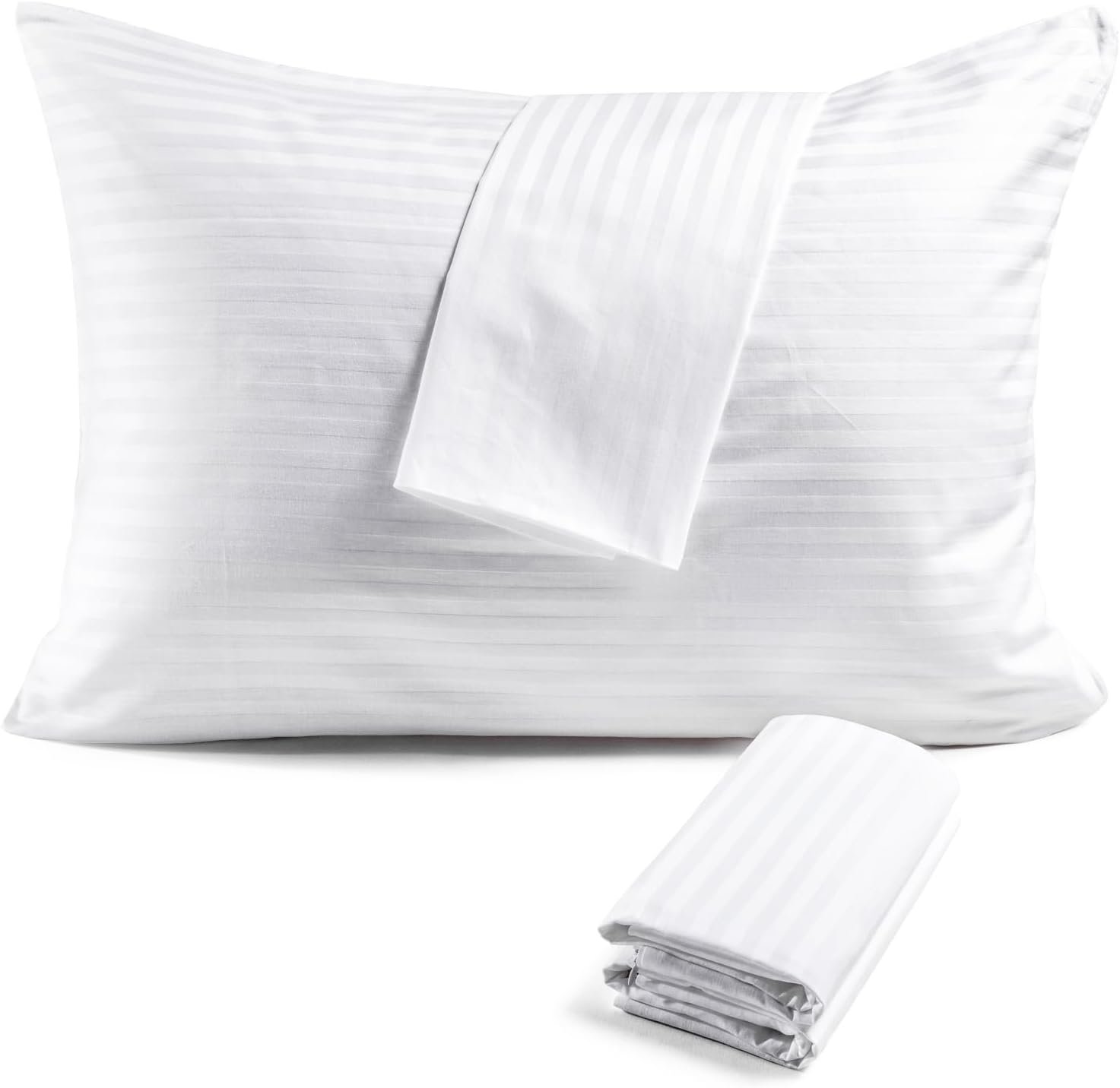 FAUNNA 600TC 100% Cotton Pillow Protectors, Standard Size (20×26), 4 Pack