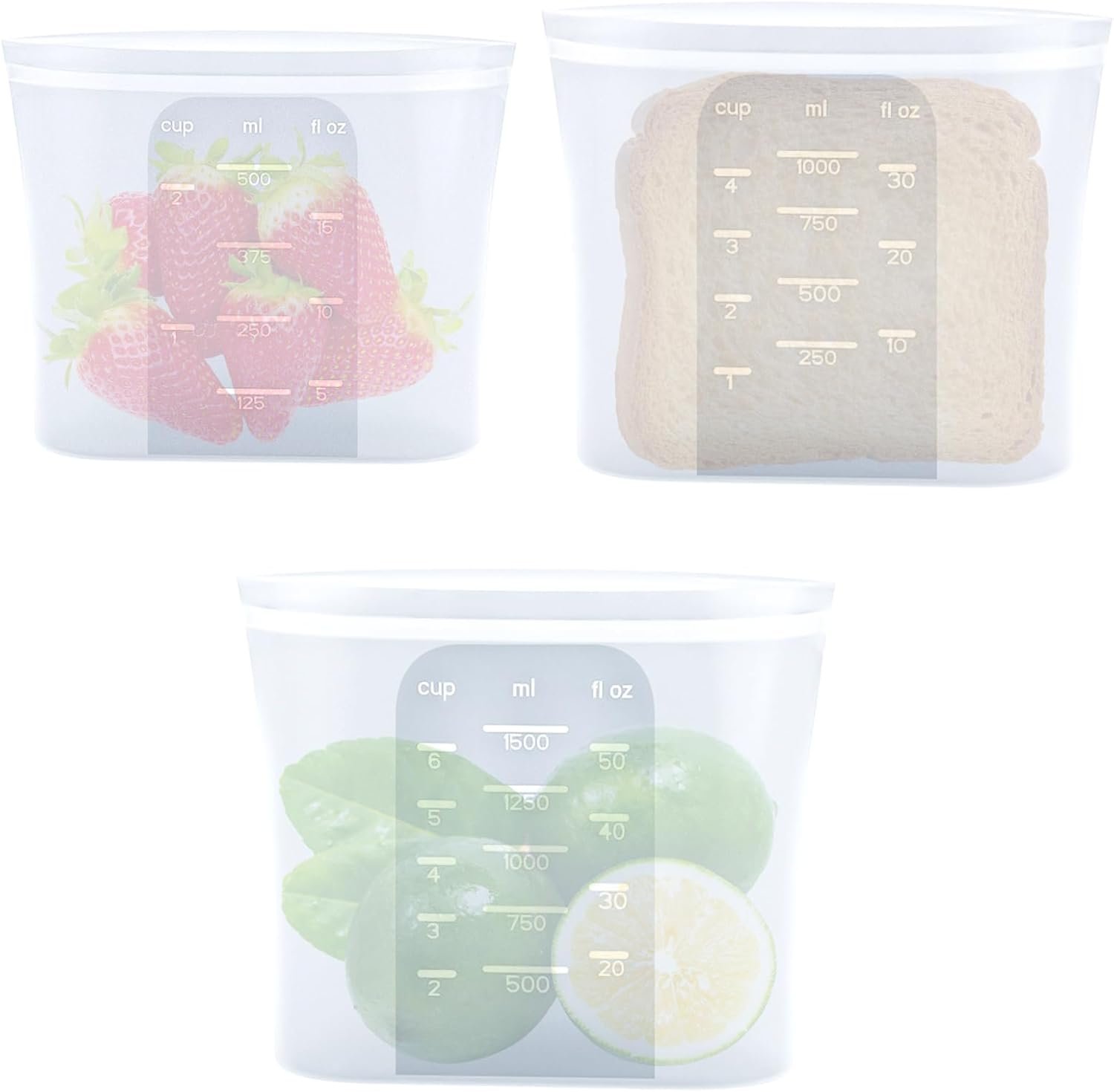Reusable Silicone Food Storage Bags Freezer Bags BPA Free