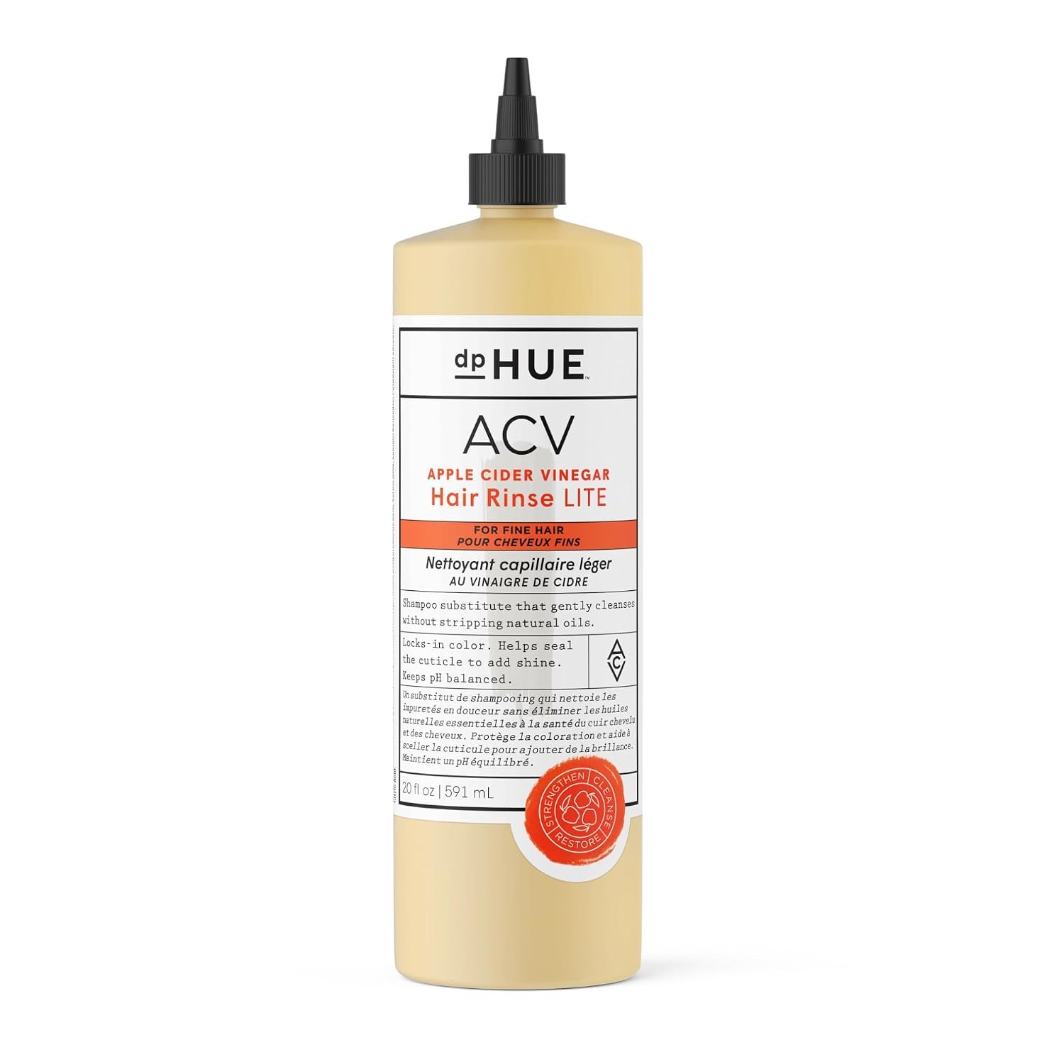 dpHUE Apple Cider Vinegar Hair Rinse Lite, 20 oz – Shampoo Alternative, Hair & Scalp Cleanser – Won’t Weigh Fine Hair Down – Helps Remove Buildup & Protects Natural Hair Oils
