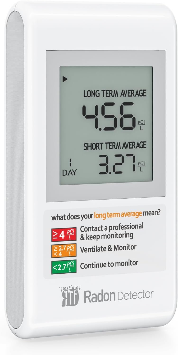 Radon Detector for Home, Continuous Monitor pCi/L, LCD Display