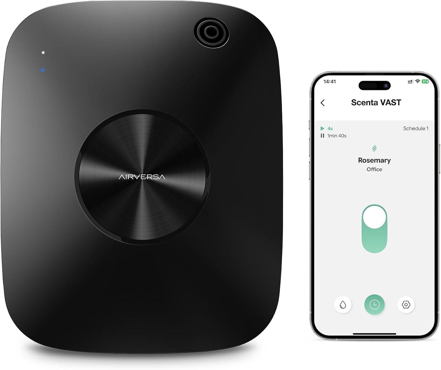 Airversa ANA Smart Waterless Essential Oil Diffuser for Large Room, Black