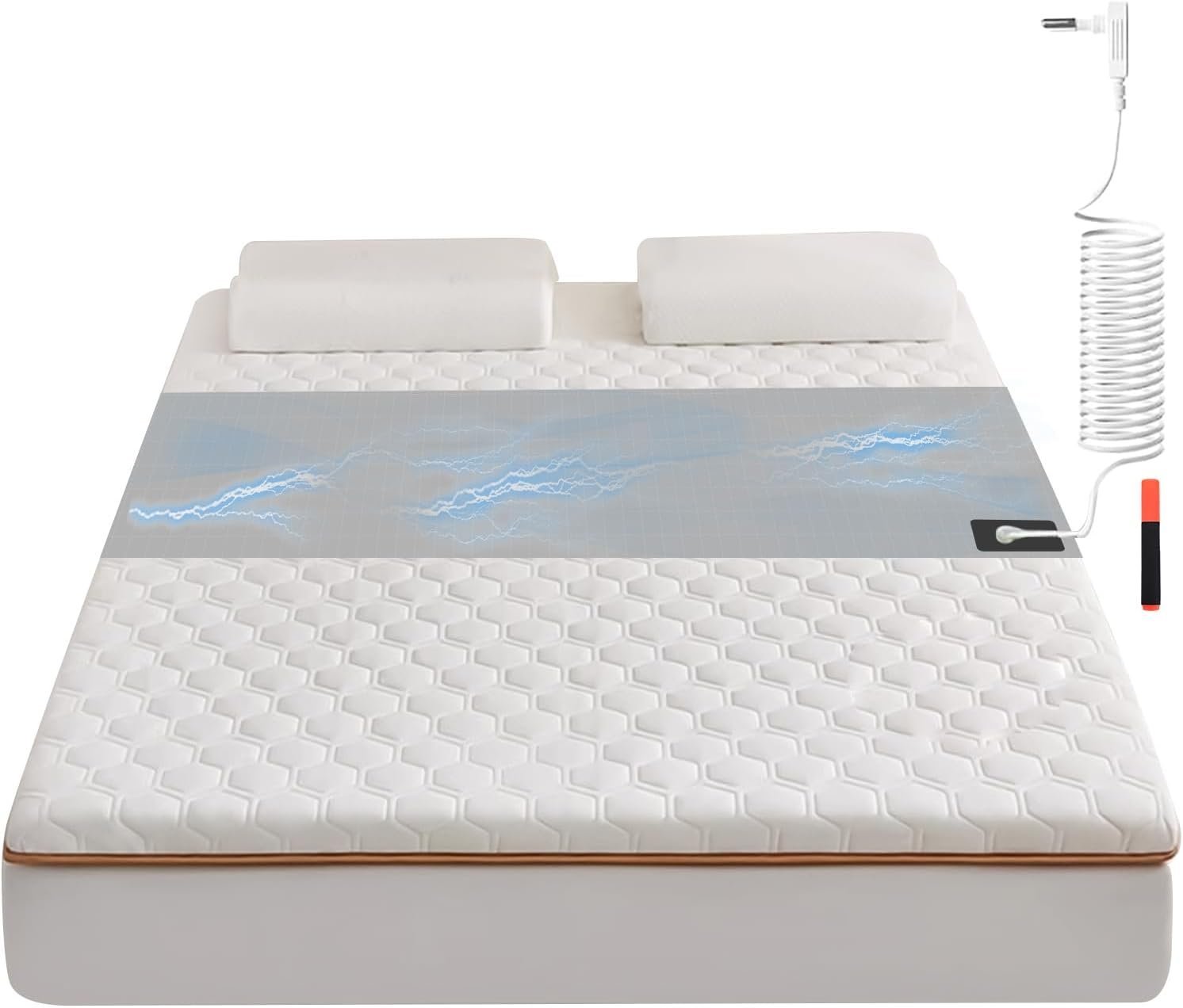 Grounding Sheets,Grounding Mat for Bed 10% Pure Silver Fiber+90% Organic Cotton,with 15Ft Grounding Cord and Test Pen,104 * 23.6inch Suitable for All Mattress Sizes(Grey)