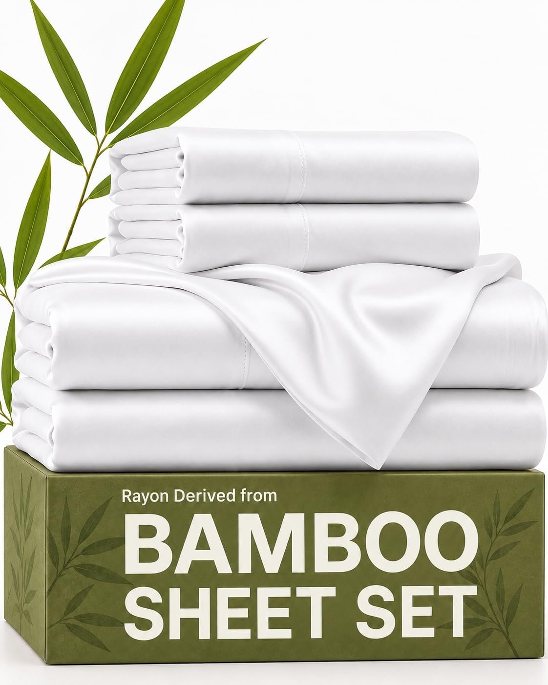 100% Rayon Derived from Bamboo – Bamboo Sheets Queen Size – White