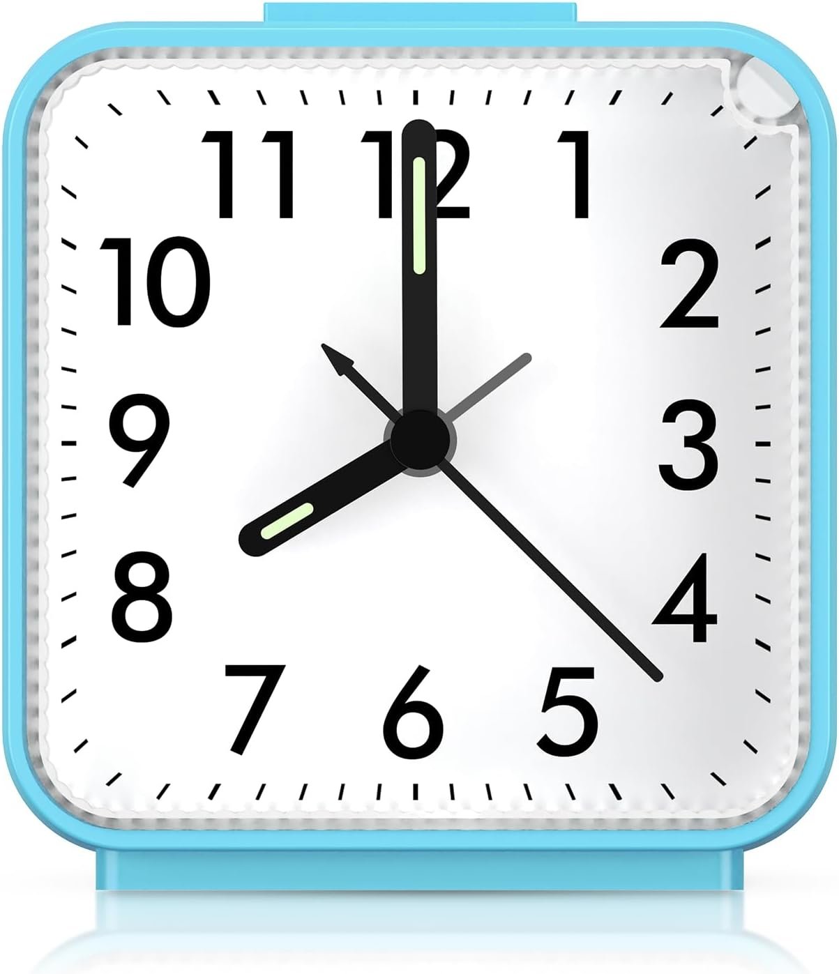 AMIR Silent Non Ticking Analog Alarm Clock, Battery Operated Small Clock