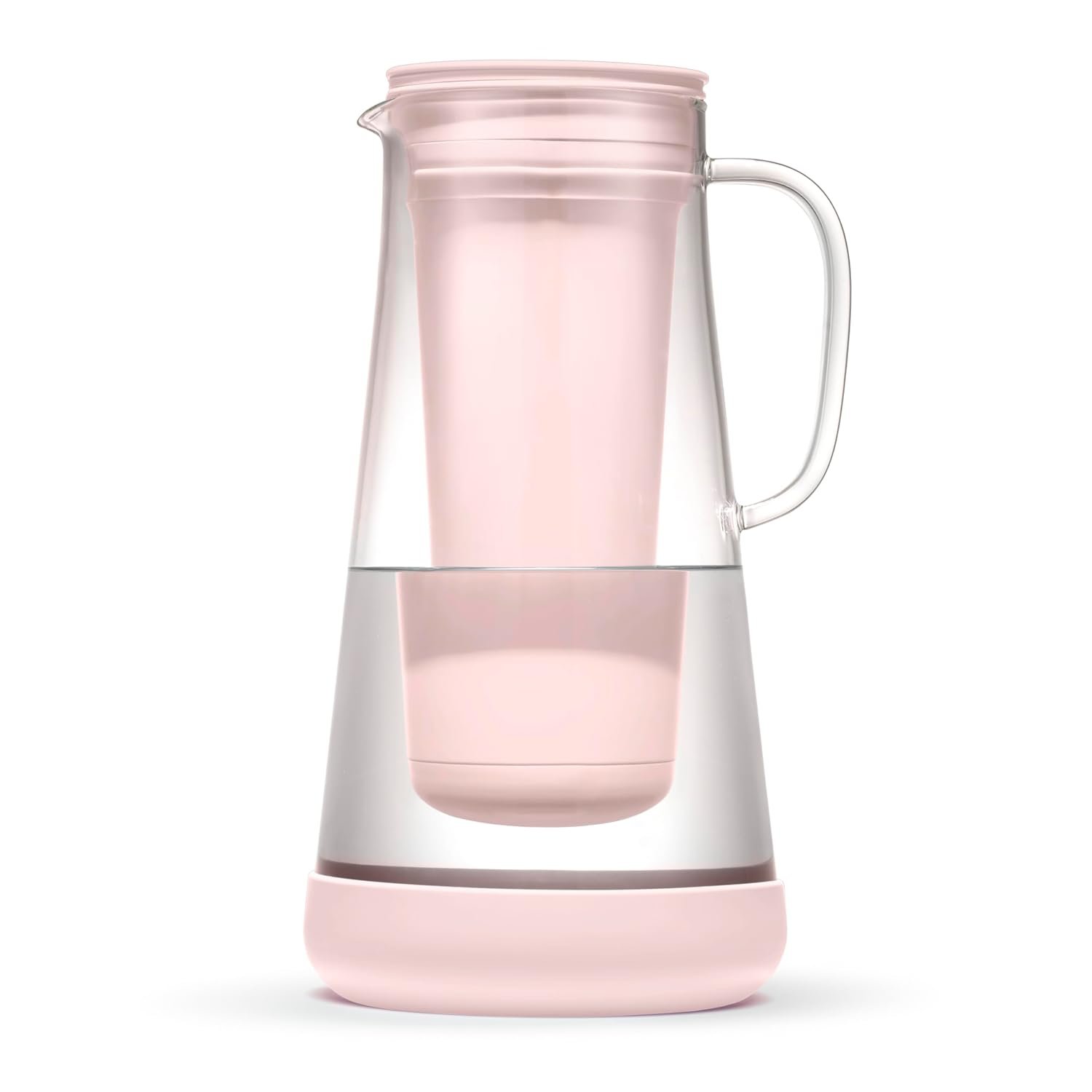 LifeStraw Home Glass Water Filter Pitcher, 7-Cup, Pink Bubble