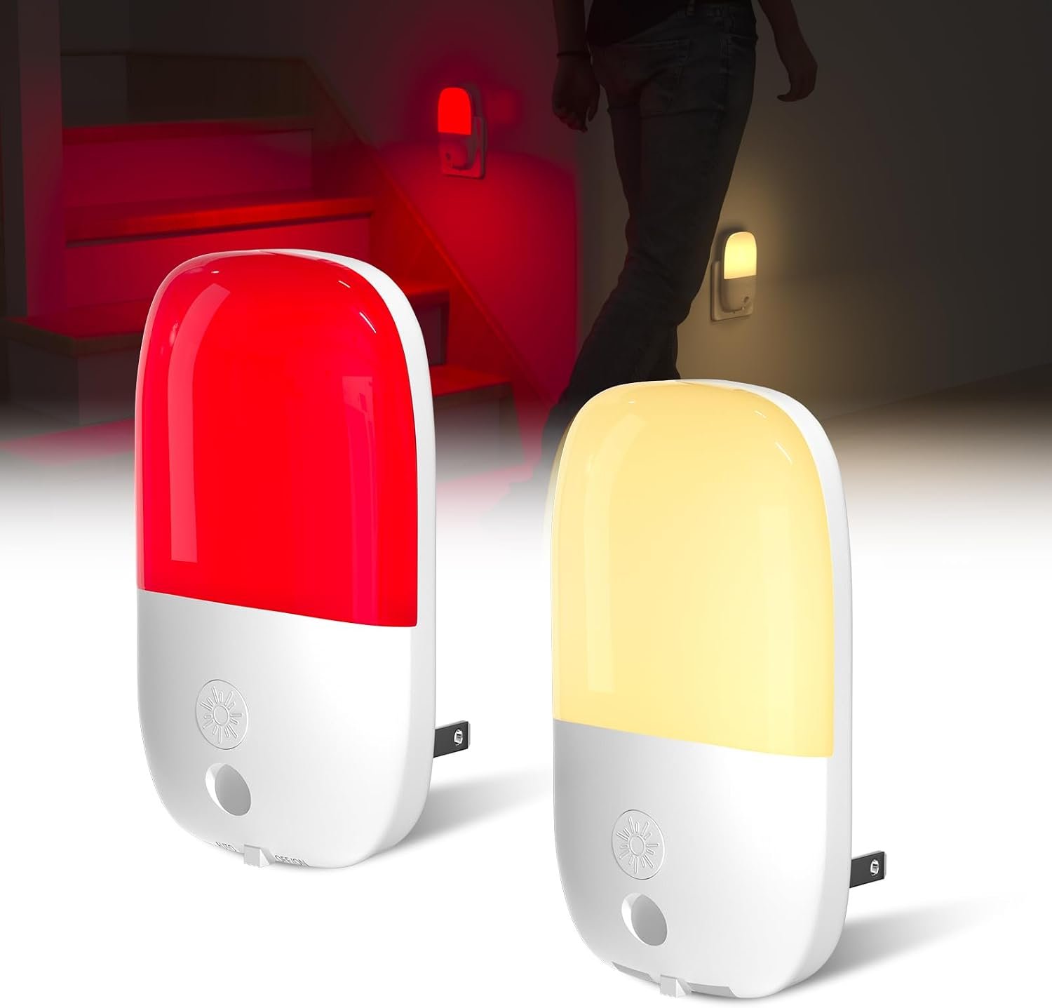 670nm Red Night Light for Sleep Therapy & Amber Nightlight, Color Changing