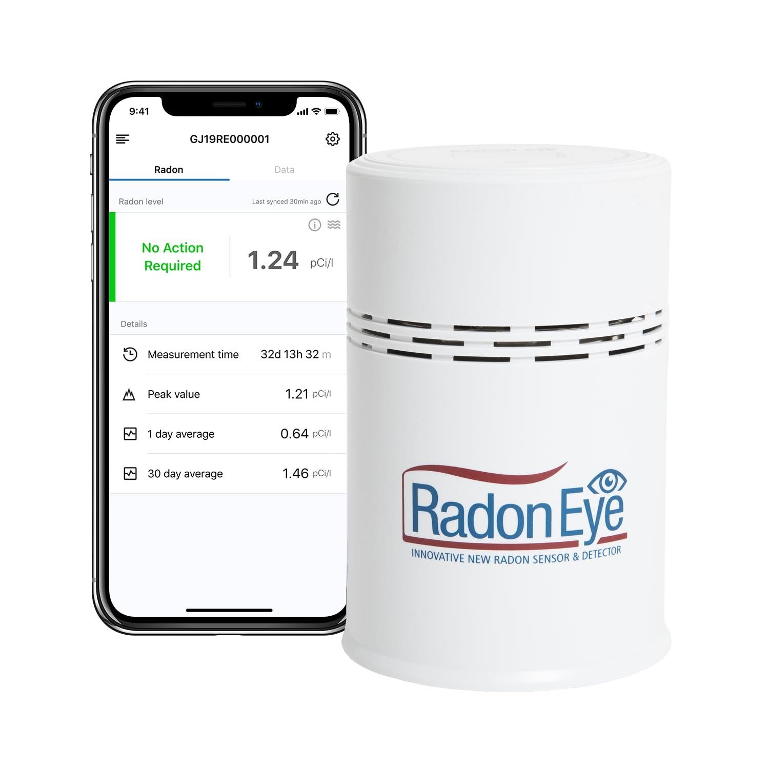 Ecosense Continuous Home Radon Detector, OLED Display, Bluetooth, RD200