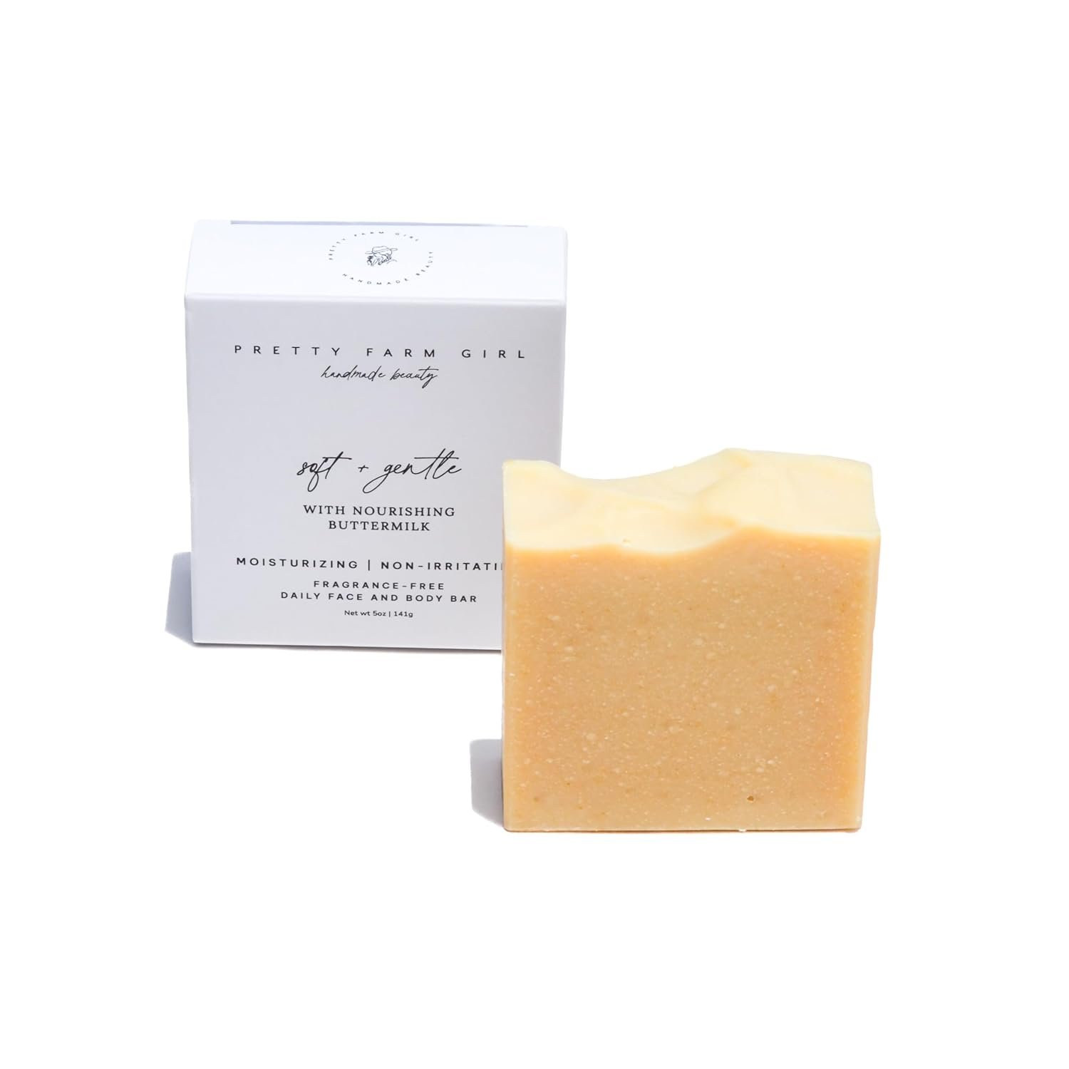 Pretty farm girl Buttermilk Beef Tallow Soap & Goat Milk Soap – Fragrance Free Natural Soap for Sensitive Skin – Handmade Organic Soap Bar for Eczema & Psoriasis – Unscented Moisturizing Bar Soap