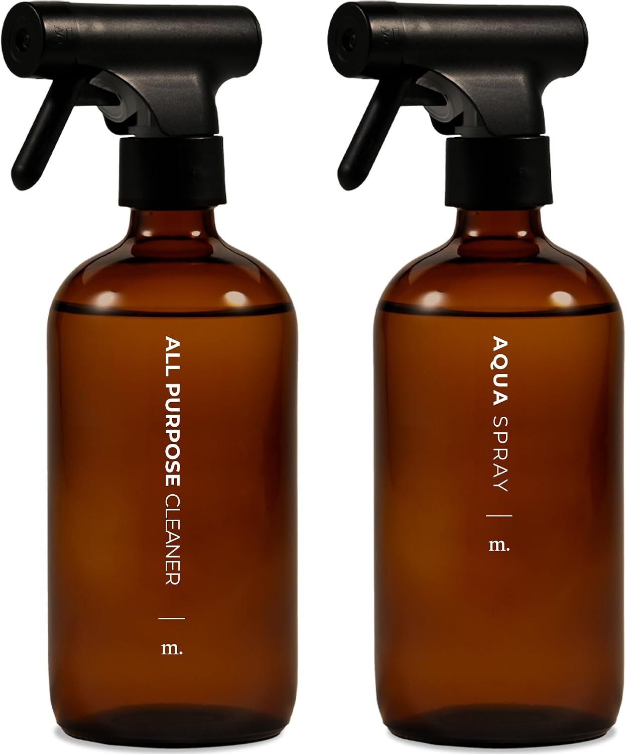 MaisoNovo Amber Glass Spray Bottle for Cleaning | 16.9 Oz, Pack of 2
