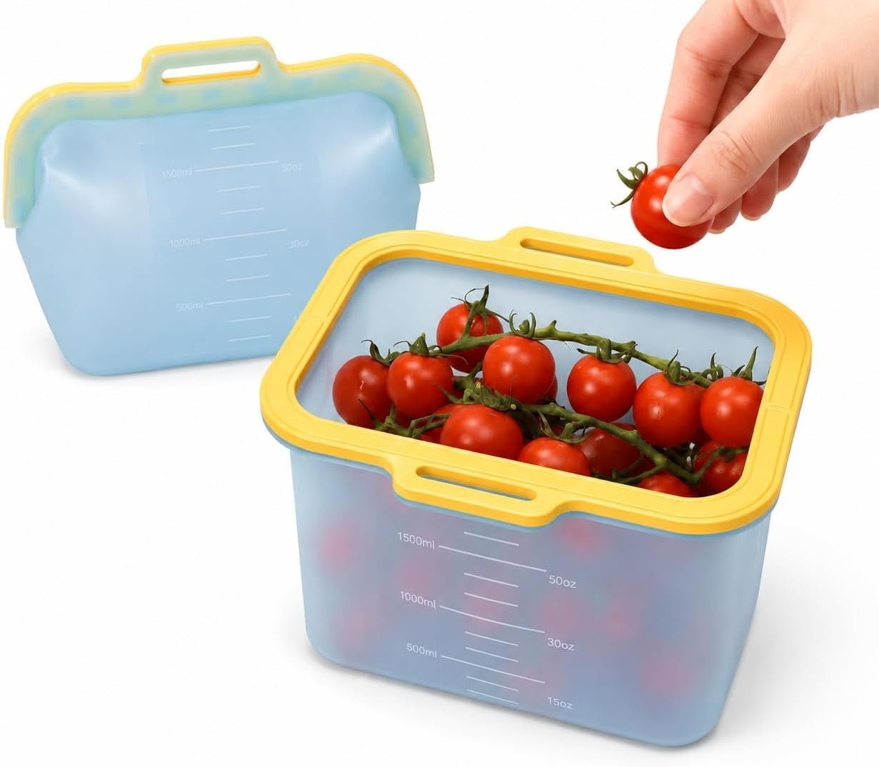 2000ml Reusable Silicone Bag for Food Storage, Freezer Safe, 1 Pack