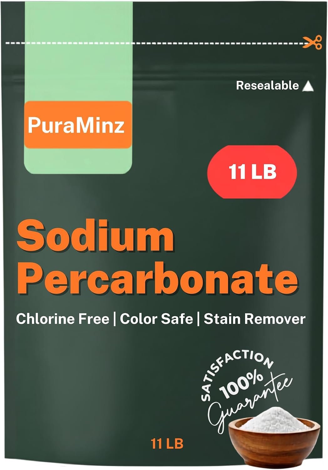 11 lb Sodium Percarbonate, Bulk, Multipurpose Oxygen Bleach Powder