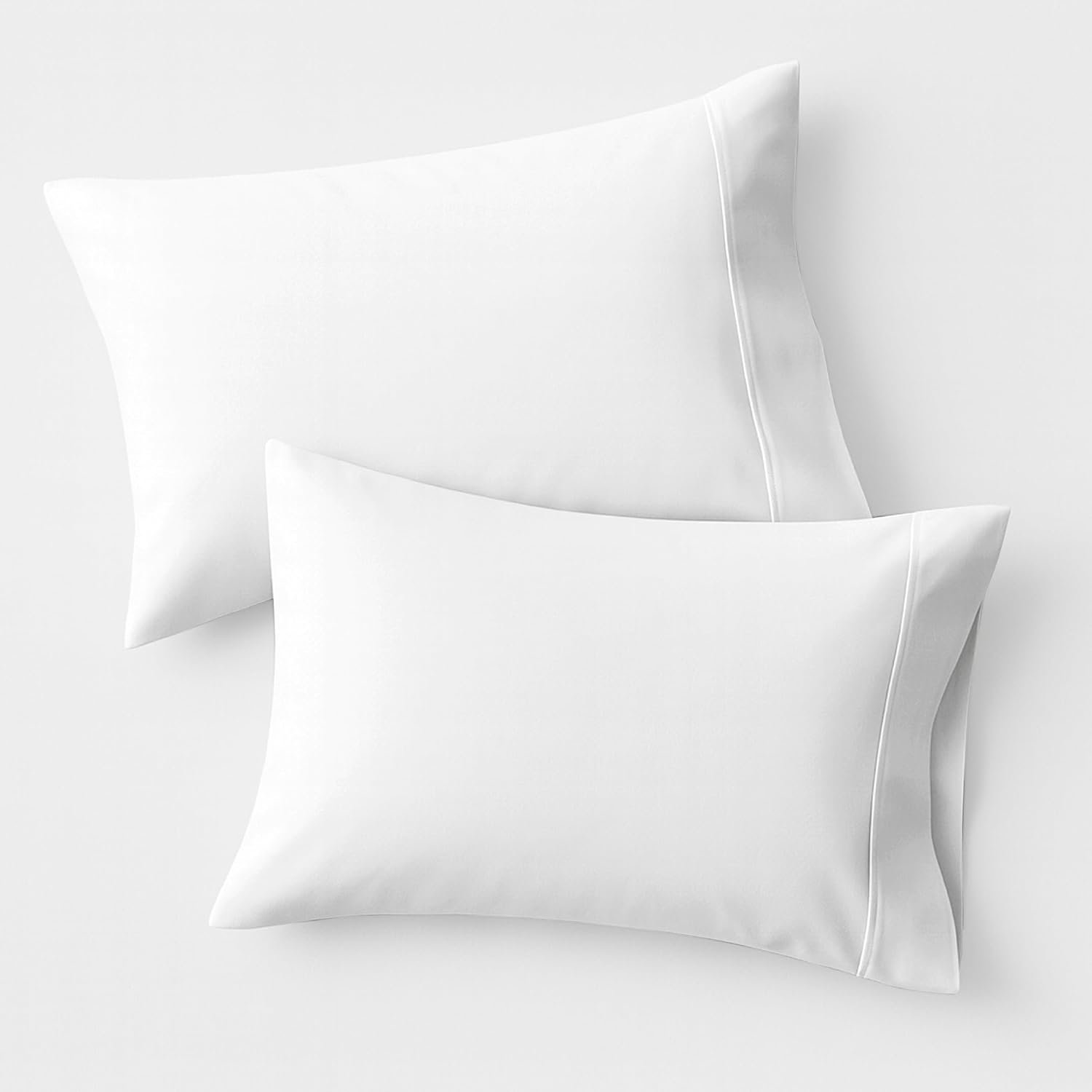 100% Organic Cotton Pillow Cases Queen Size Set of 2, White