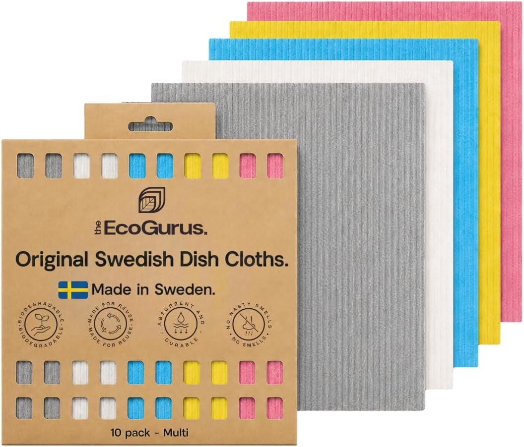 Swedish Dishcloths, Reusable Cleaning Cloths, Multi, 10 Pack