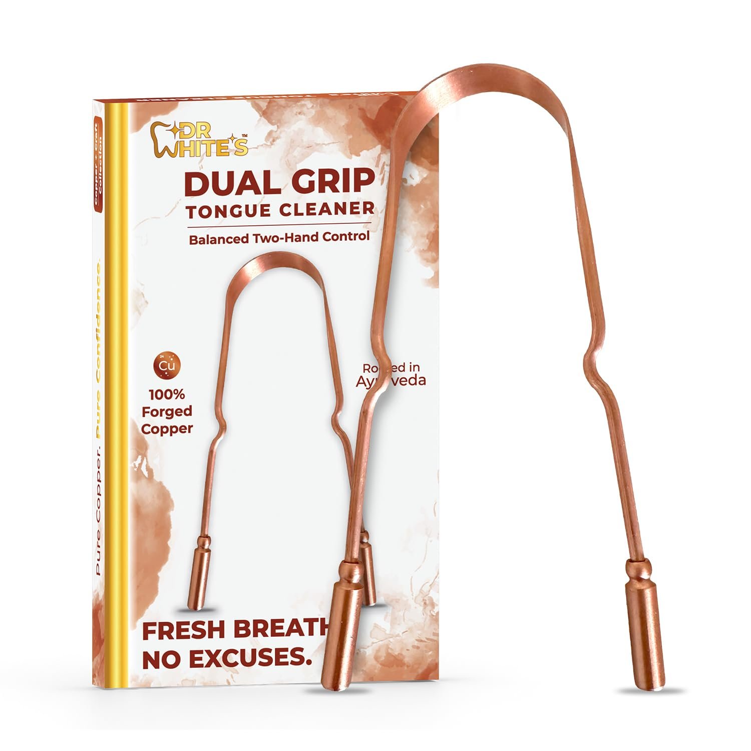 Dr. White’s Copper + Craft Dual Grip Copper Tongue Scraper