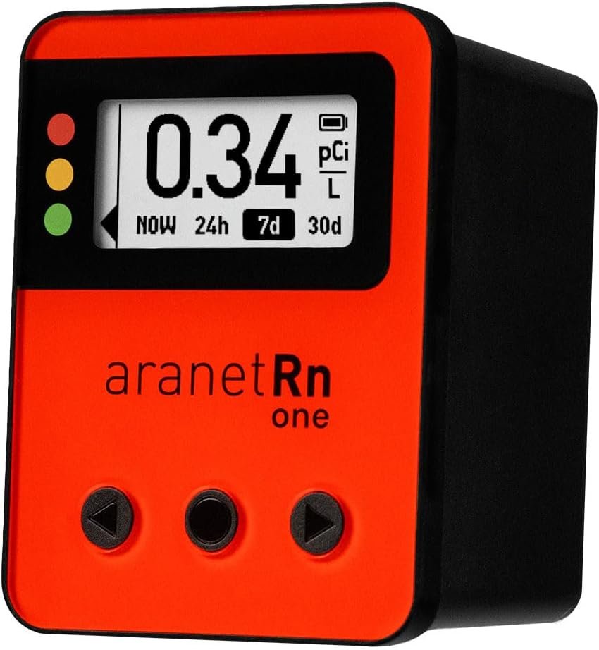 Radon One Home Radon Detector, Results Every 10 Minutes (Red)