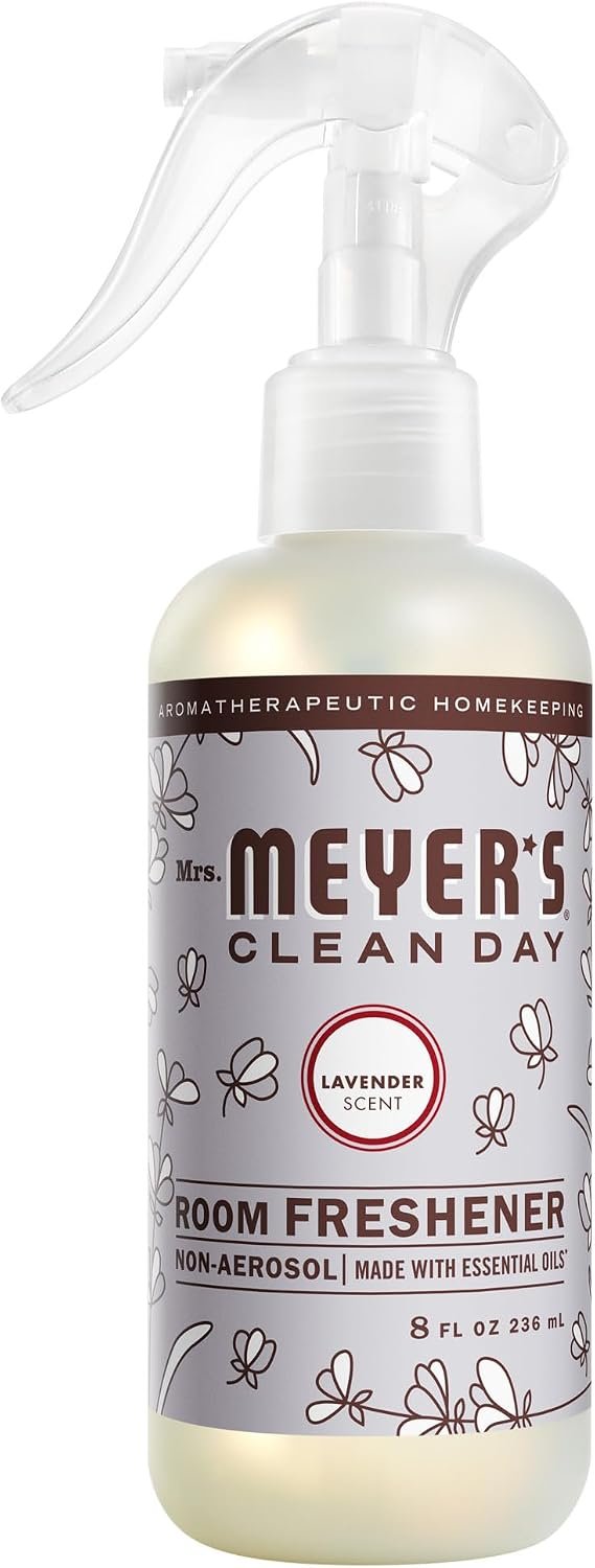 MRS. MEYER’S CLEAN DAY Room and Air Freshener Spray, Non-Aerosol Spray Bottle Infused with Essential Oils, Lavender, 8 fl. oz