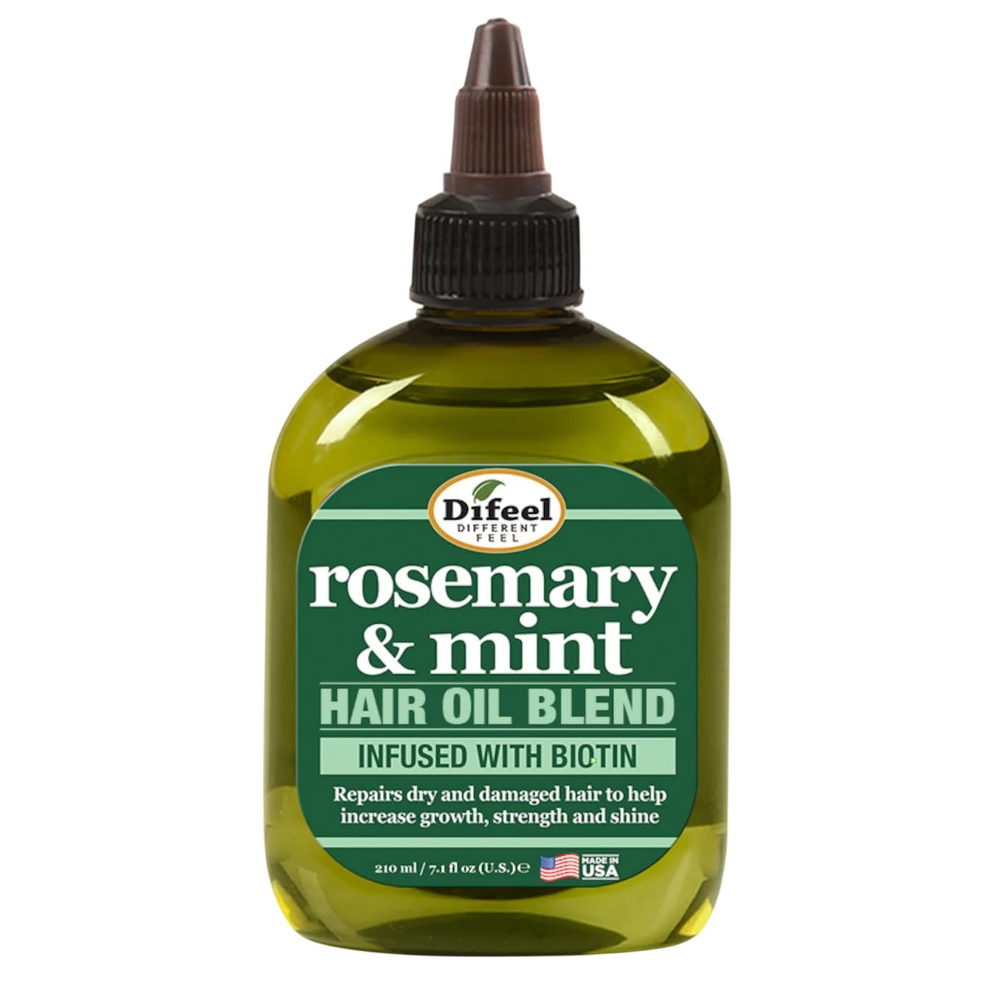 Difeel Rosemary and Mint Hair Oil Blend with Biotin 7.1 Ounce – Strengthening Scalp & Hair Treatment Oil Blend, Nourishes Dry Damaged Hair, Adds Shine & Moisture