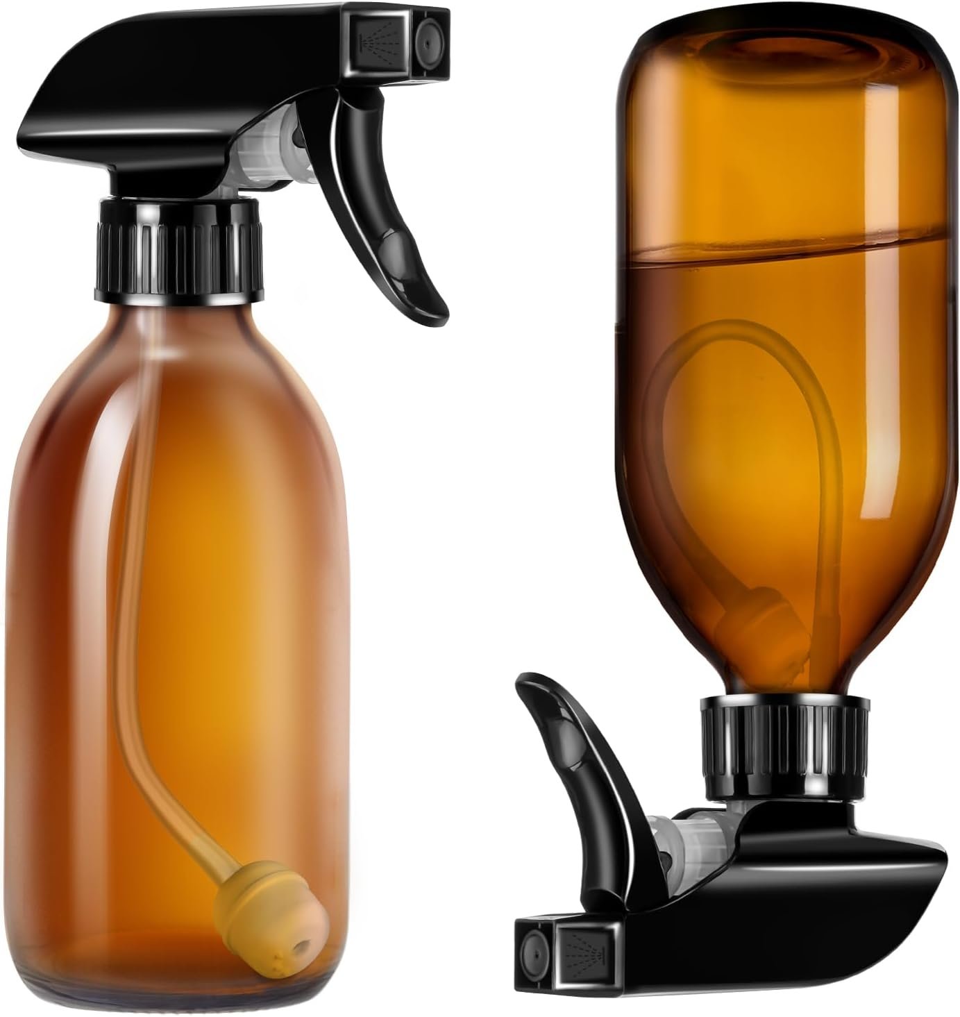 Tecohouse 360° 8 OZ Amber Glass Spray Bottles 2 Pack