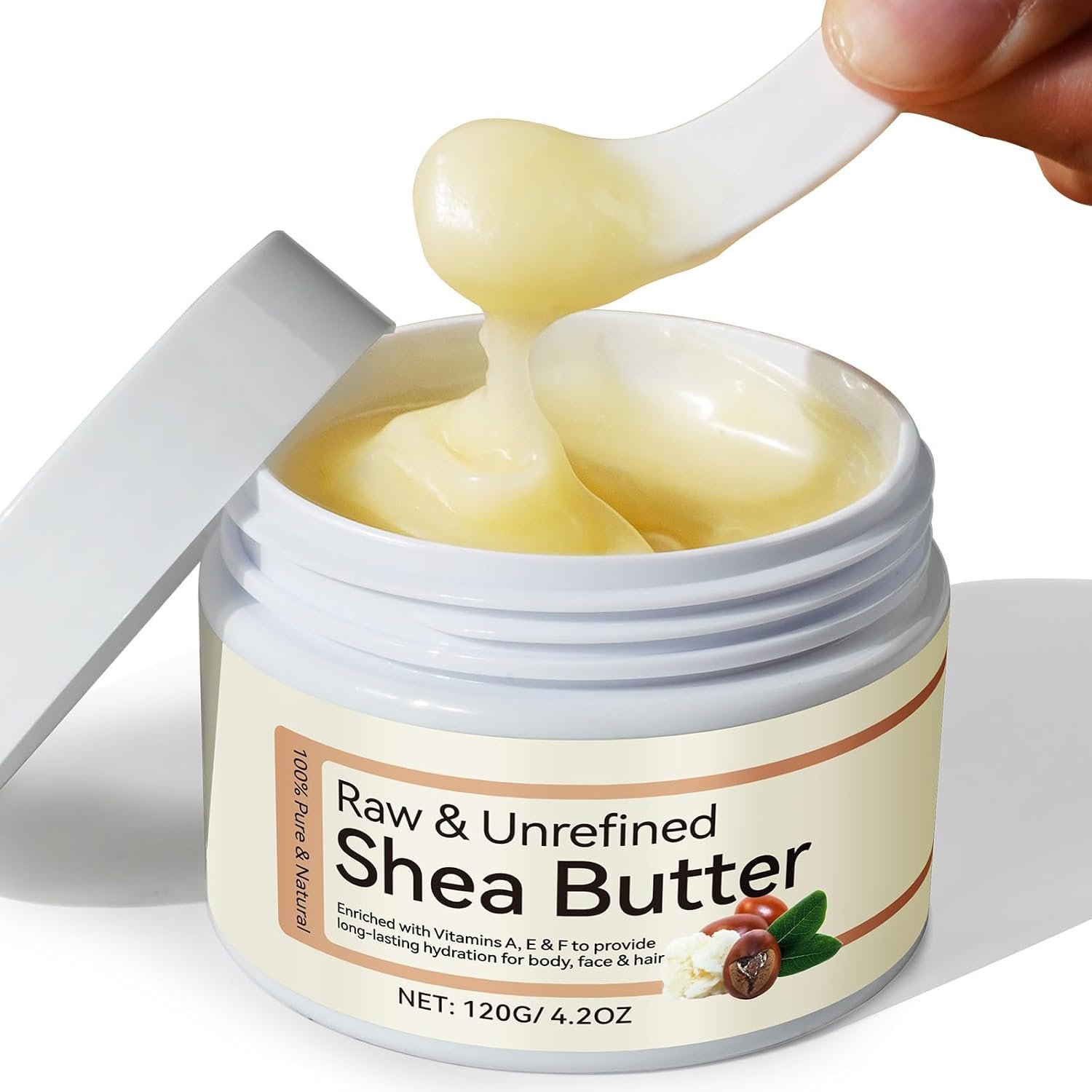 Shea Butter Raw Organic,Pure Shea Butter Unrefined for Skin and Hair Moisturizing – 100% Natural Vitamin A, E & F