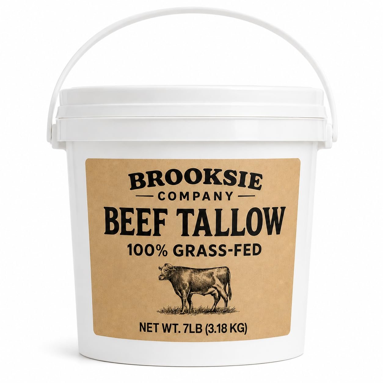 100% Pure & Grass Fed Beef Tallow 7 Lb. Rendered Bulk | No Additives | For Soaps, Balms, Candle, Skincare | Non-GMO and Gluten-free