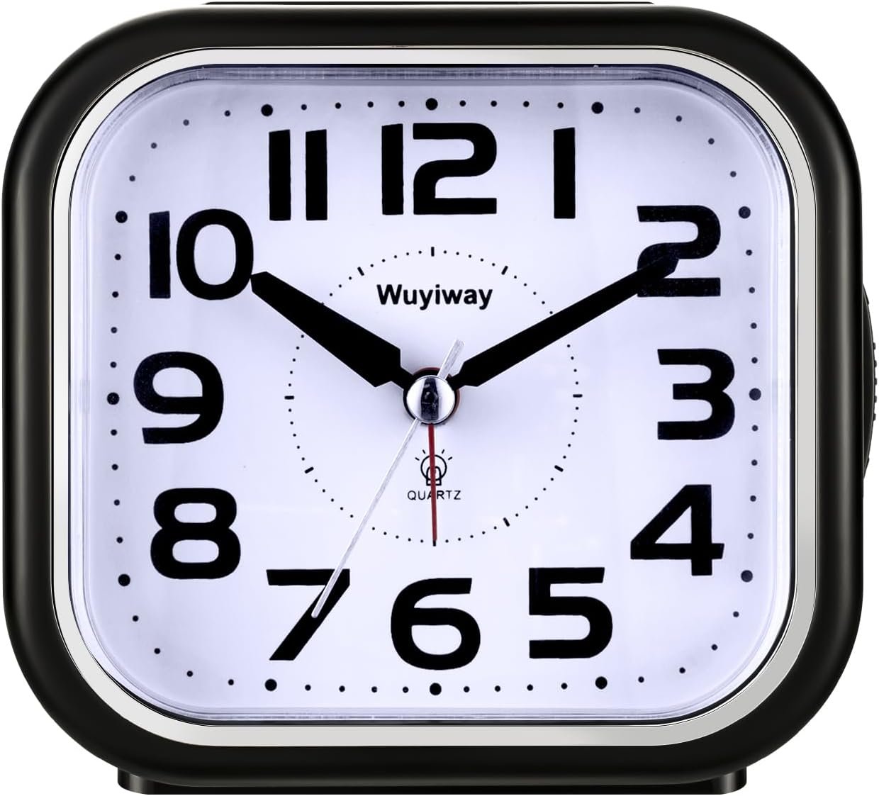 Loud Alarm Clock for Heavy Sleepers Adults, Readable for Seniors，Battery Operated Analog Alarm Clocks for Bedrooms,Silent No Ticking， Lighted on Demand, Black