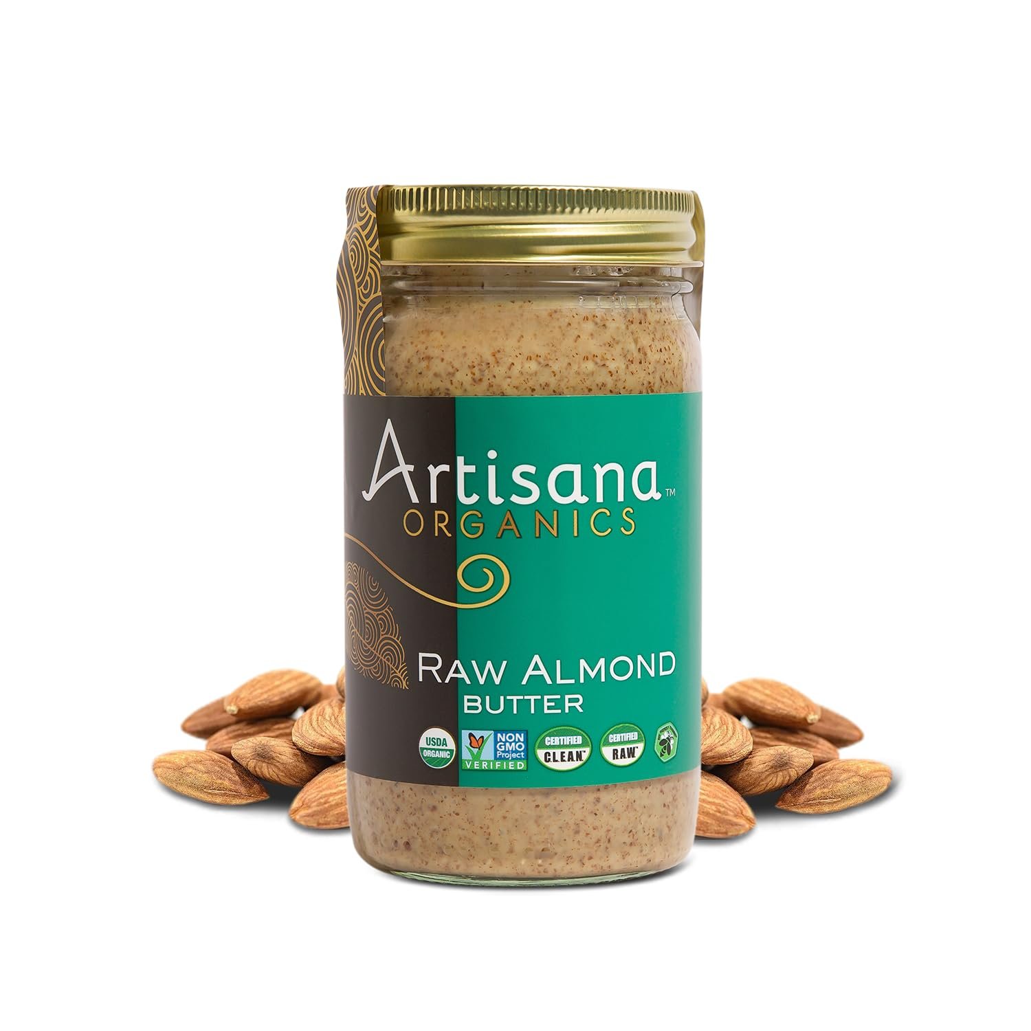 Artisana Organics Raw Almond Butter, 14oz | USDA Organic, No Sugar Added, No Palm Oil, Vegan, Paleo and Keto Friendly, Non GMO