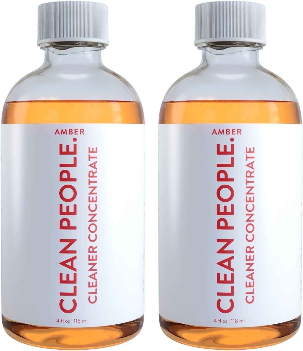 THE CLEAN PEOPLE Cleaner Concentrate – All-Purpose Cleaner for Multi-Purpose Cleaning, Bathrooms, Floors, Concentrated, Recyclable Packaging (Amber Scent) 4oz (2 Pack)